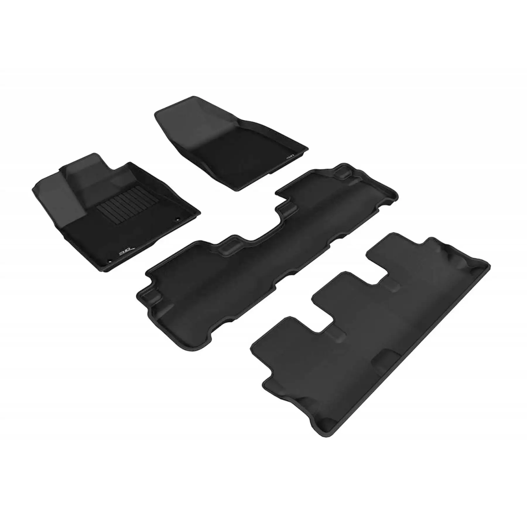 3D Kagu Series Complete Floor Mat Set, 14-19 Toyota Highlander, Black