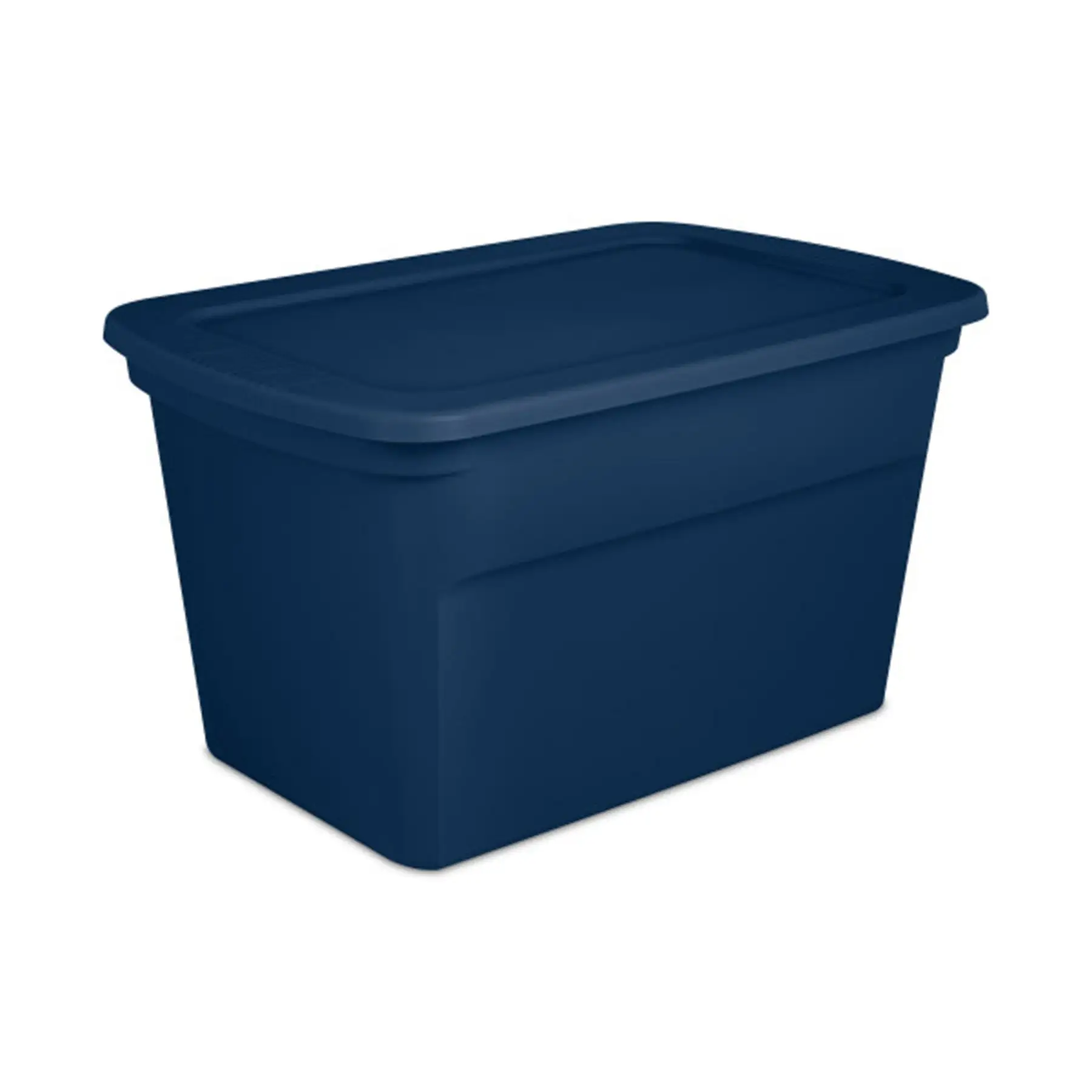 Sterilite Classic Lidded Stackable 30 Gal Storage Tote Container, Blue, 6 Pack