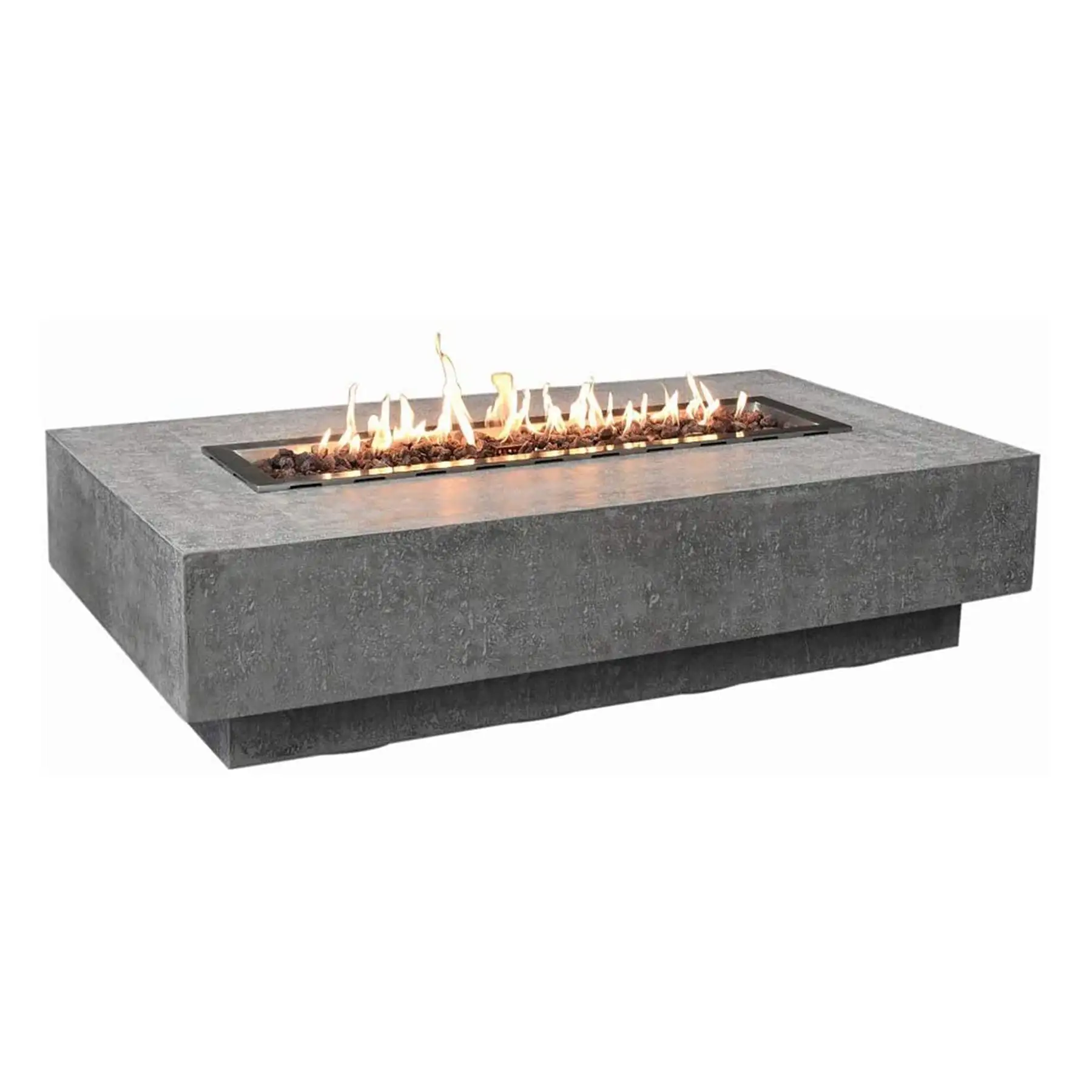 Elementi Manhattan 56 In Concrete Outdoor 45,000 BTU Natural Gas Fire Pit Table