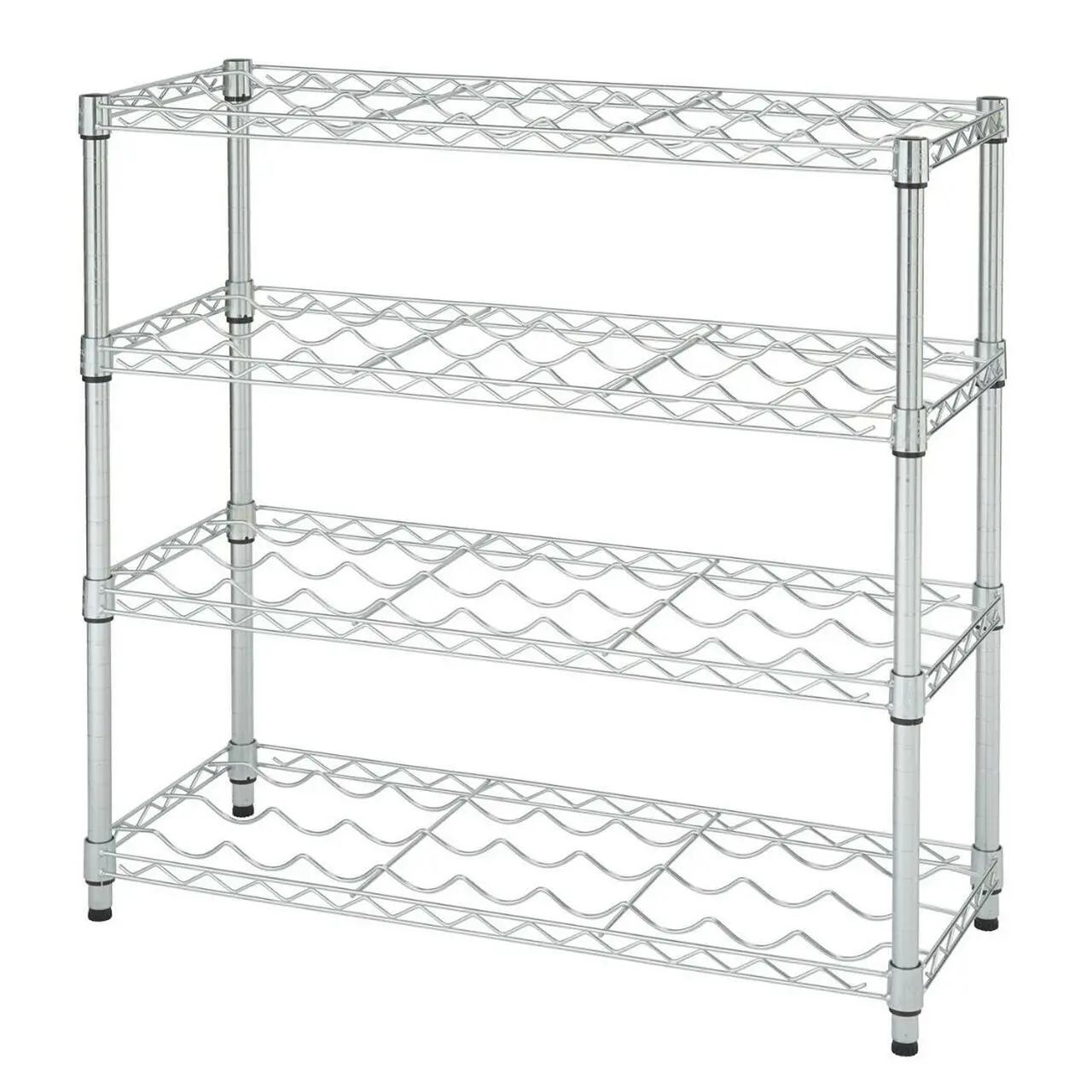 TRINITY EcoStorage 4 Shelf Adjustable Wire Shelving 36 Bottle Wine Rack, Chrome