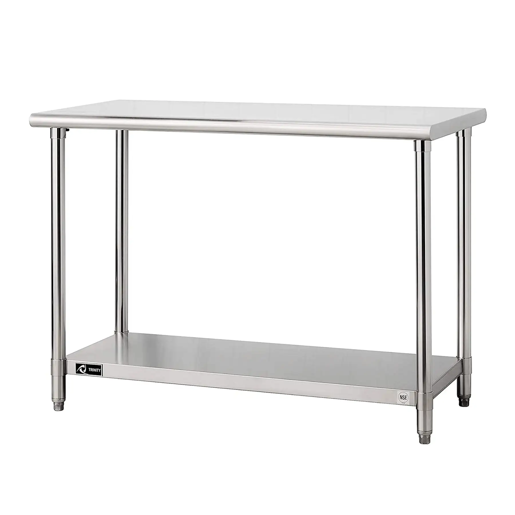 Trinity EcoStorage Adjustable Kitchen or Garage Stainless Steel Table, Chrome