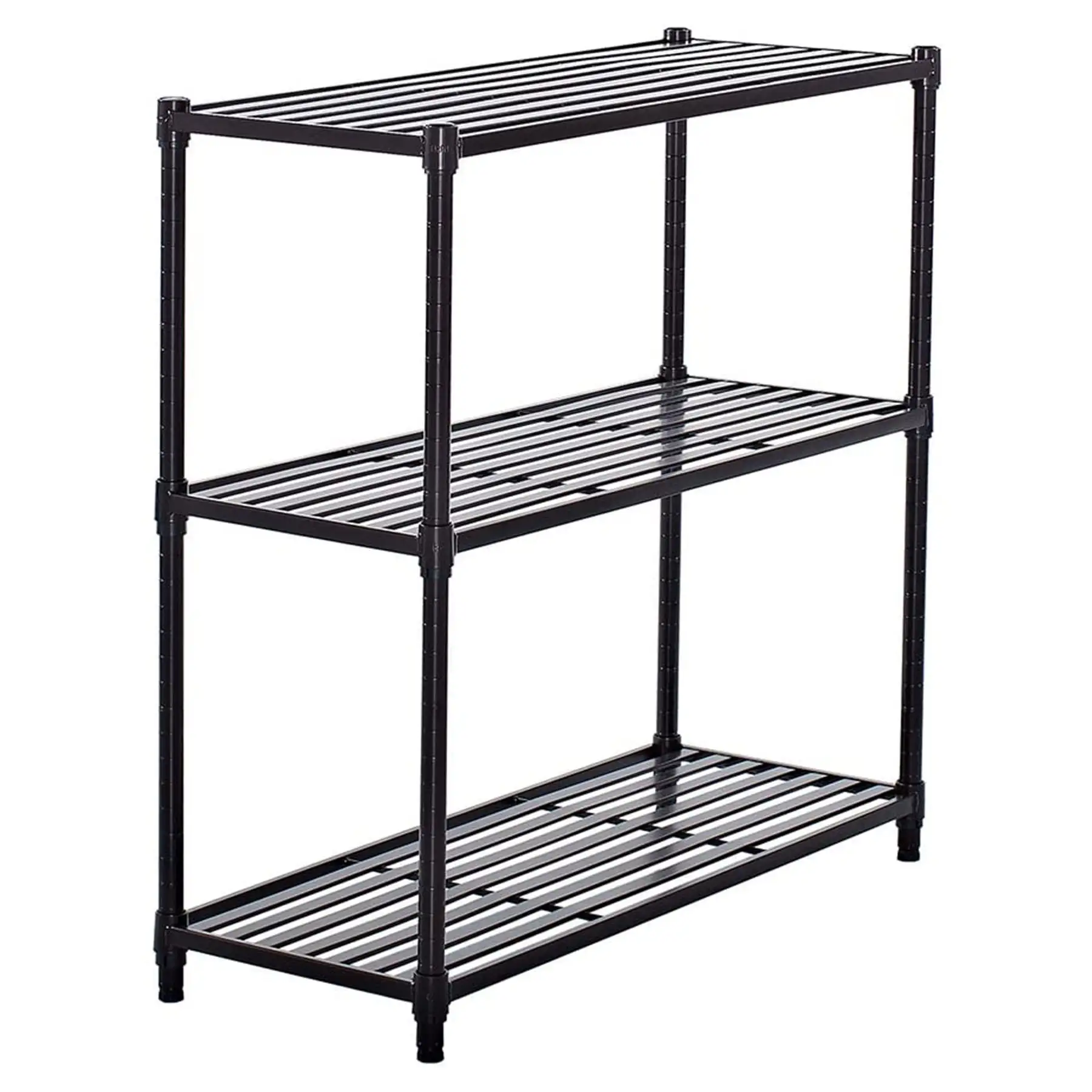 TRINITY EcoStorage 3 Tier Adjustable Flat Slat Wire Shelving, Dark Bronze