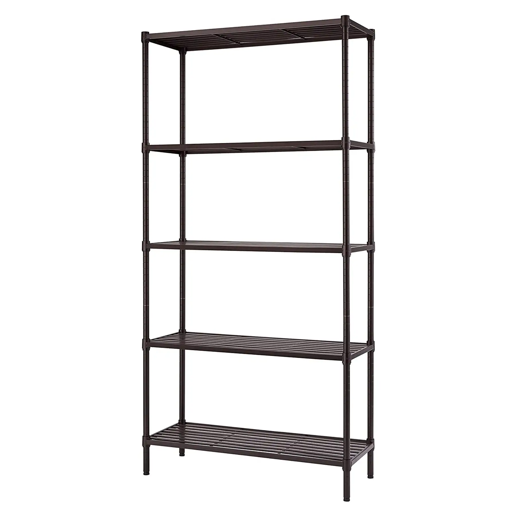 TRINITY EcoStorage 5 Tier Adjustable Flat Slat Wire Shelving, Dark Bronze