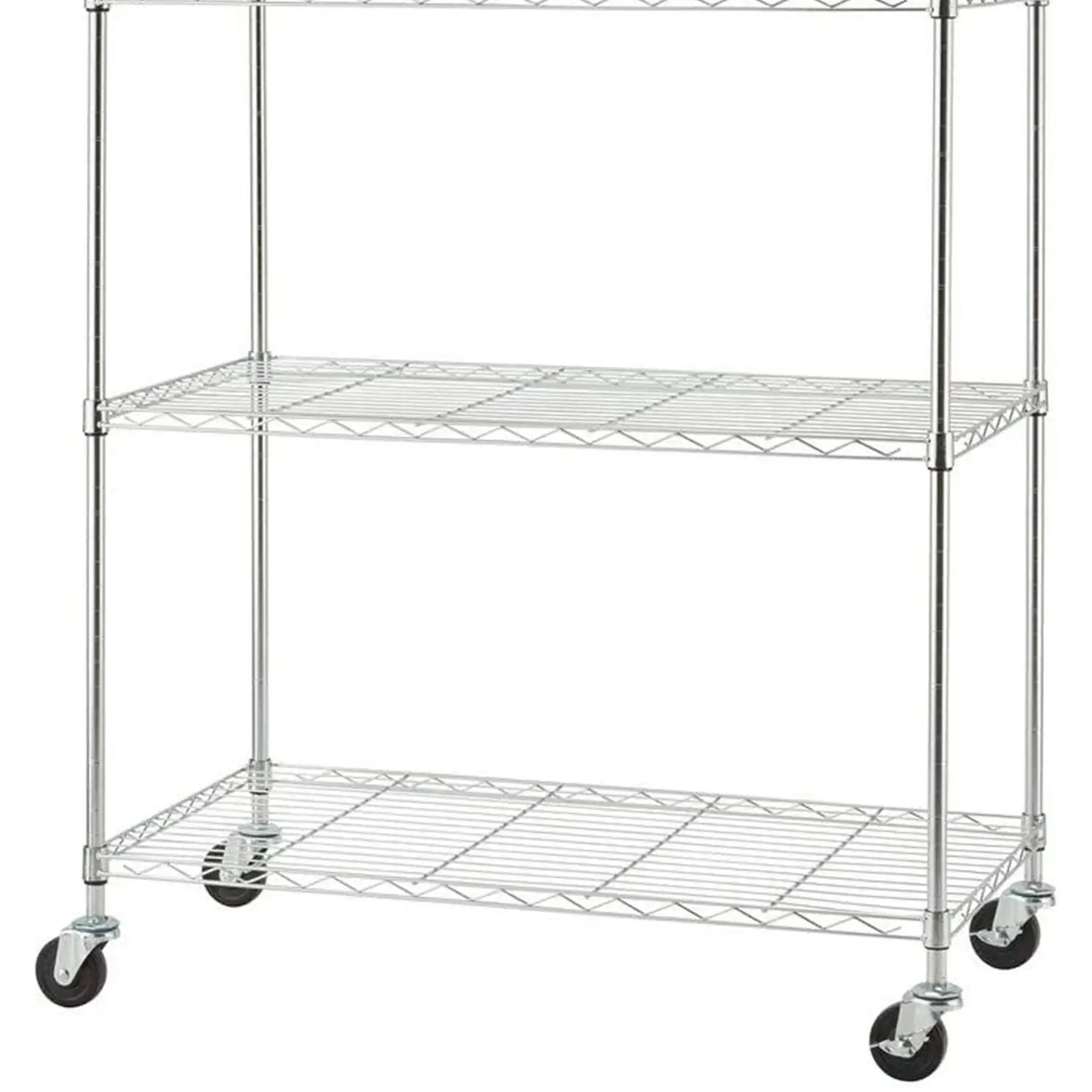 TRINITY BASICS EcoStorage 5 Tier Adjustable Wire Shelving with Wheels, Chrome - Image 3