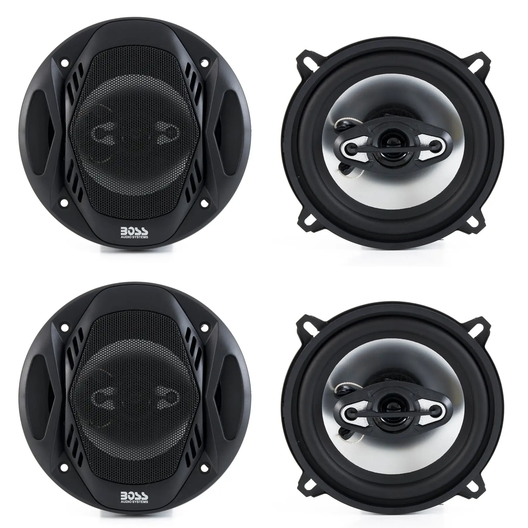 BOSS NX524 5.25" 600W 4-Way Car Audio Coaxial Speakers Stereo Black 4 Ohm