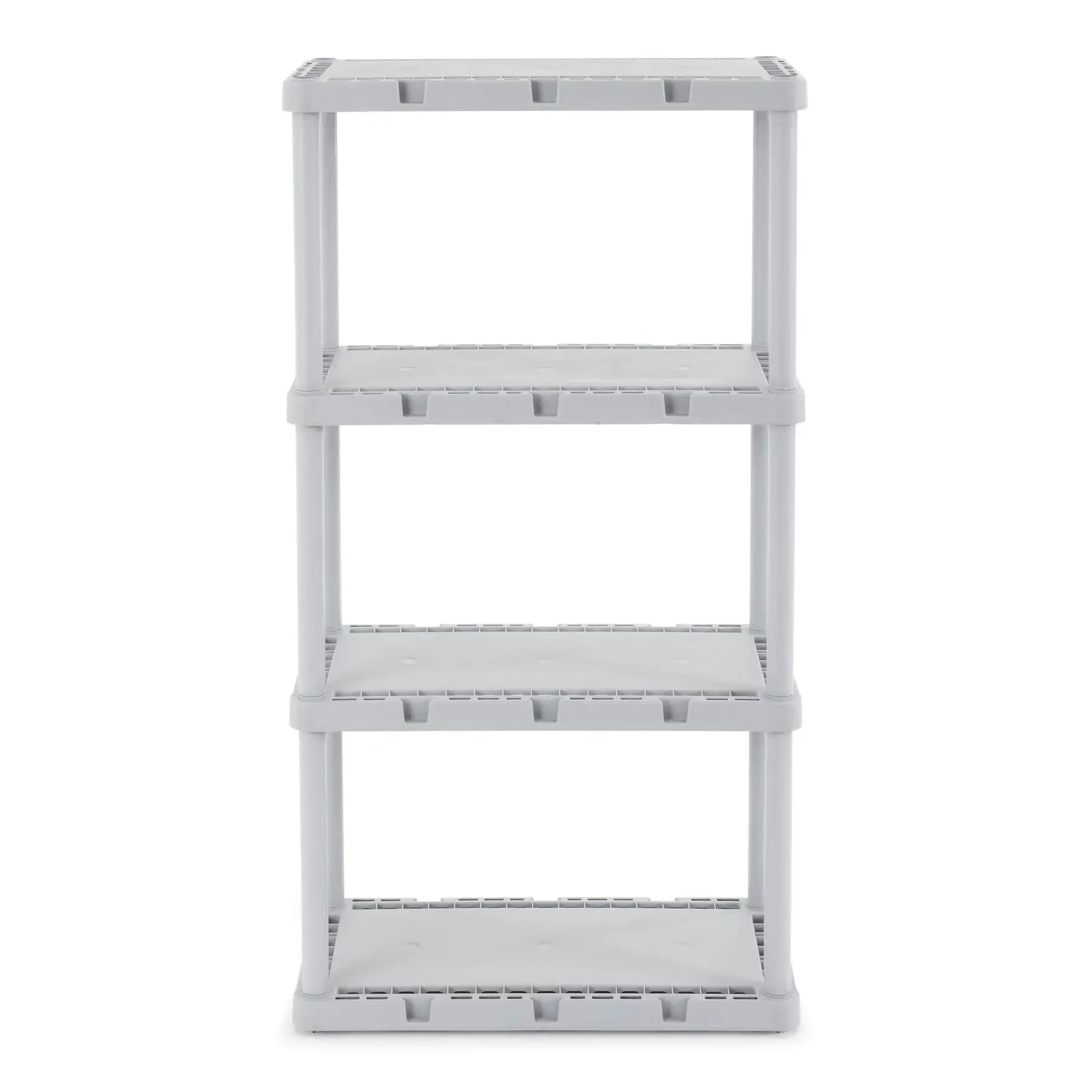 Gracious Living 4 Shelf Knect-A-Shelf Fixed Height Solid Light Duty Storage,Grey