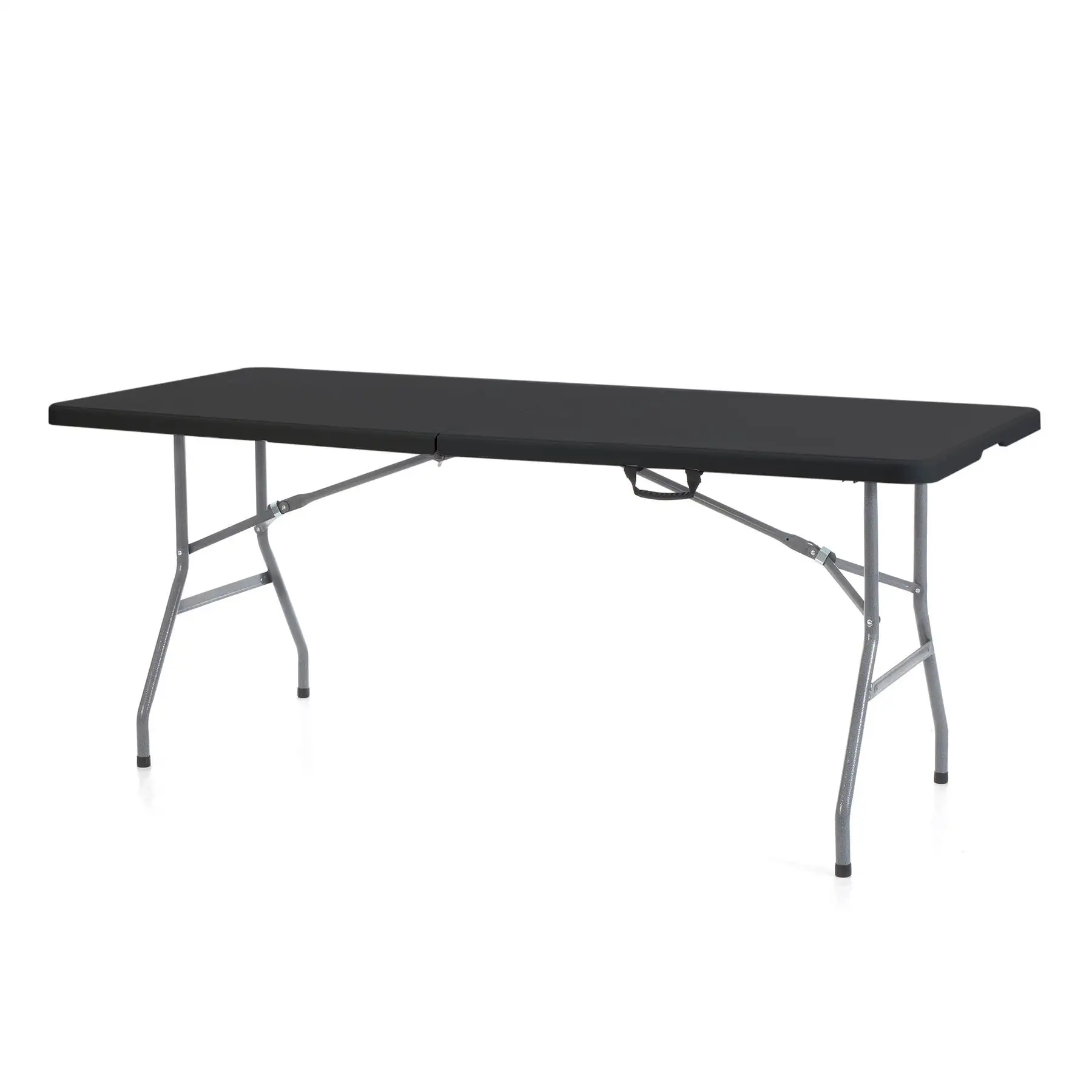 Plastic Development Group 6 Foot Indoor or Outdoor Folding Banquet Table, Black