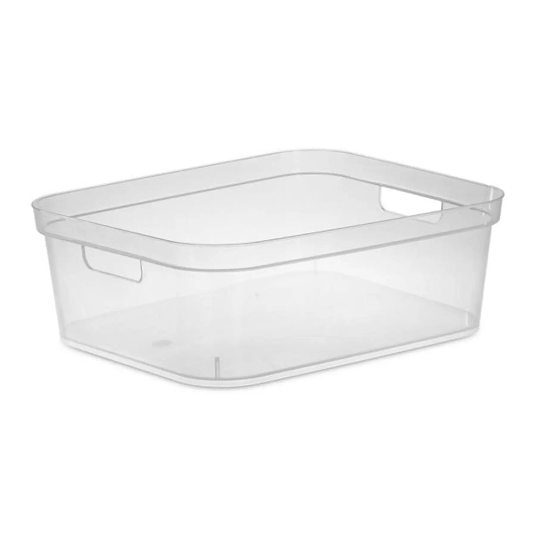 Sterilite 5.25 x 12 x 15 Inch Storage Bin w/ Carry Through Handles, Clear, 16 Ct