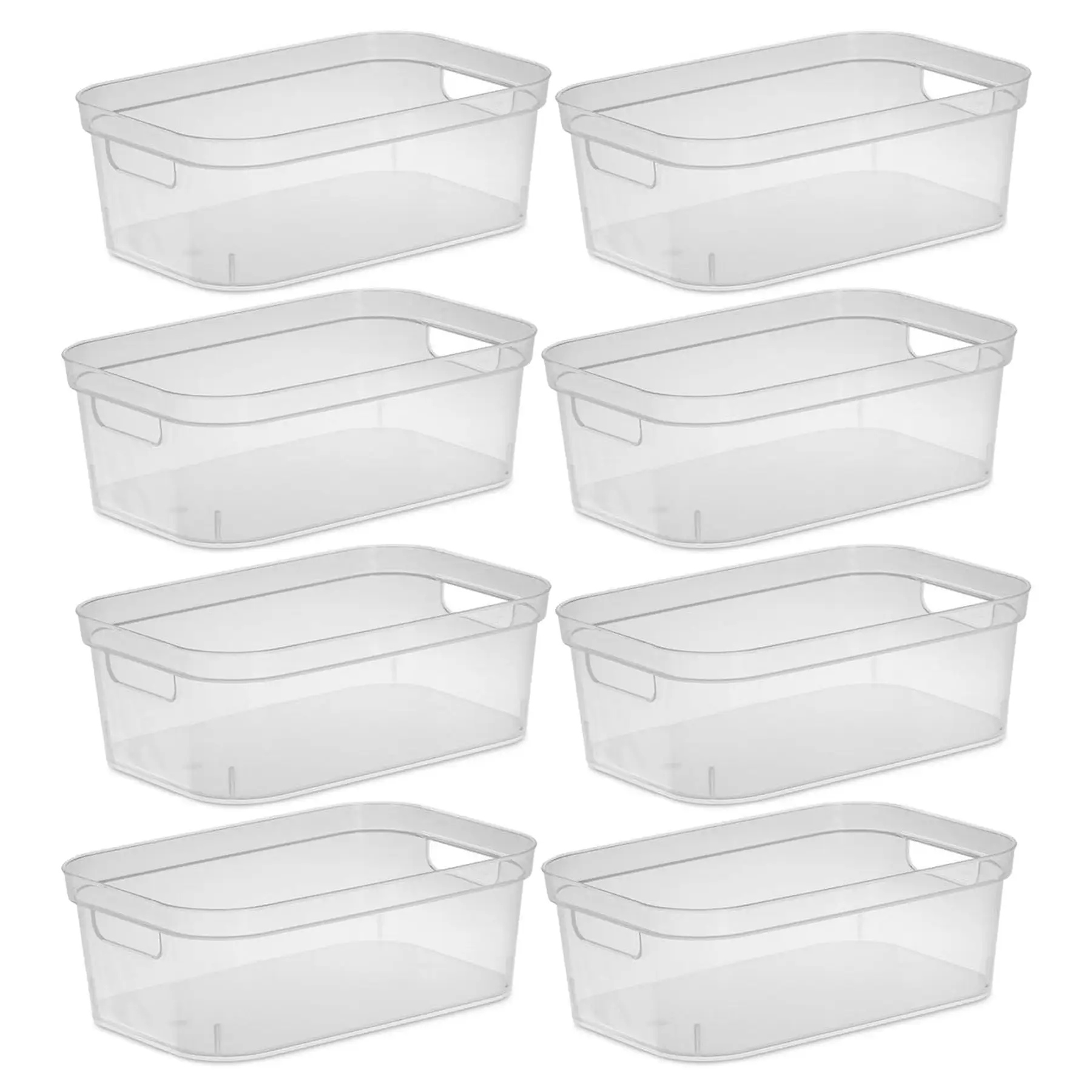 Sterilite 4.25 x 8 x 12.25 Inch Storage Bin with Carry Through Handles, (8 Pack)