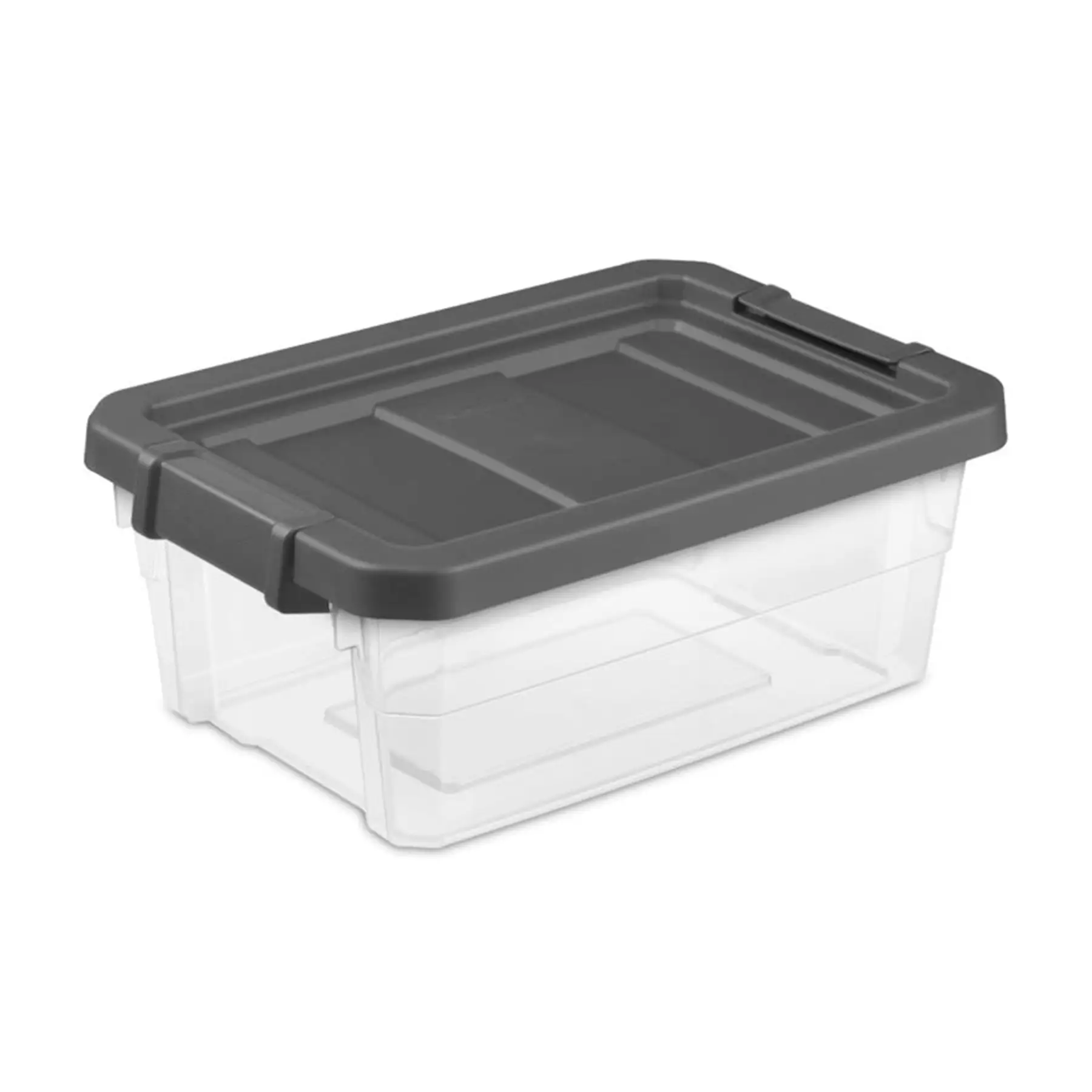 Sterilite 16 Qt Clear Plastic Stacking Storage Containers w/ Gray Lid (24 Pack)