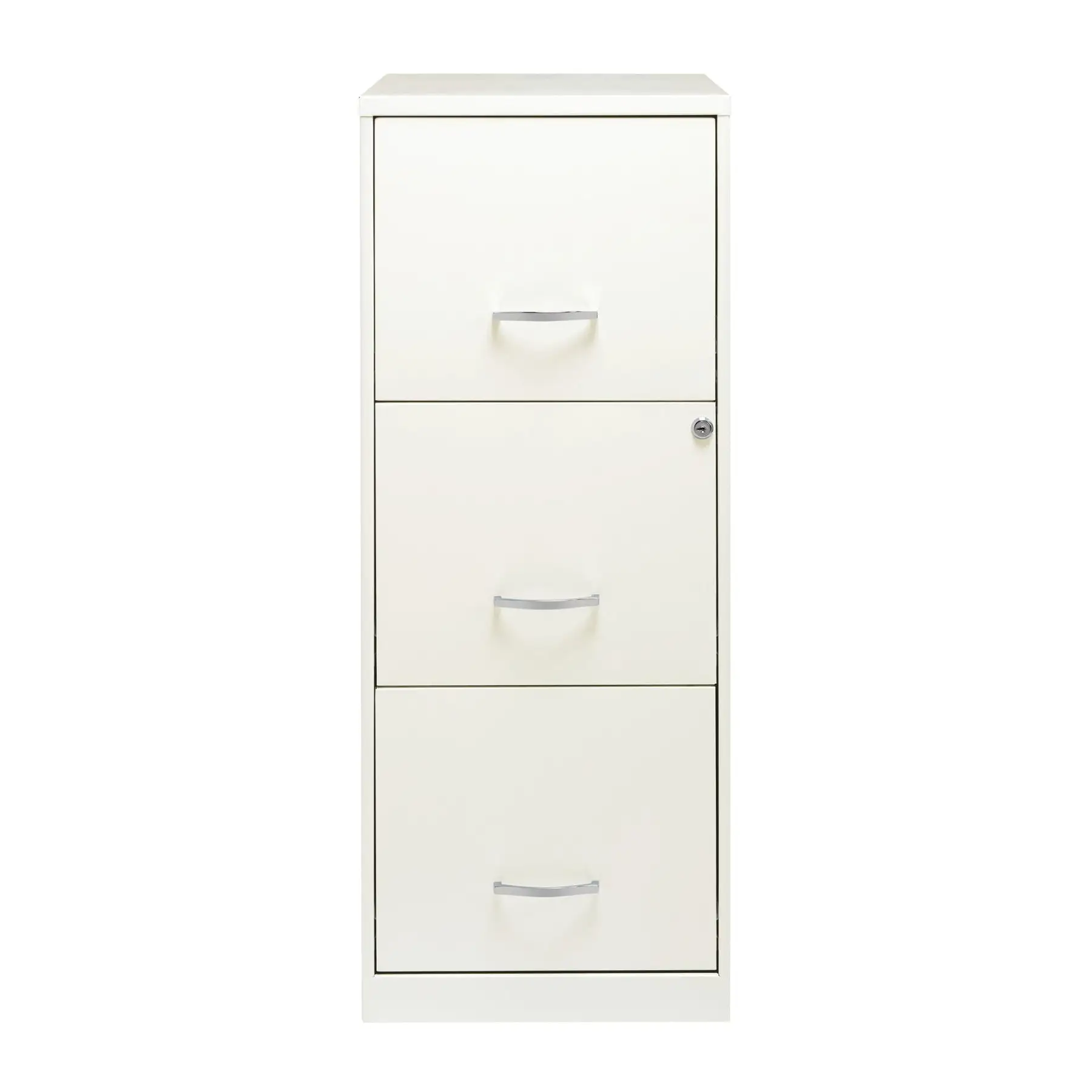 Space Solutions 18 Inch 3 Drawer Vertical Organizer Cabinet for Office, White