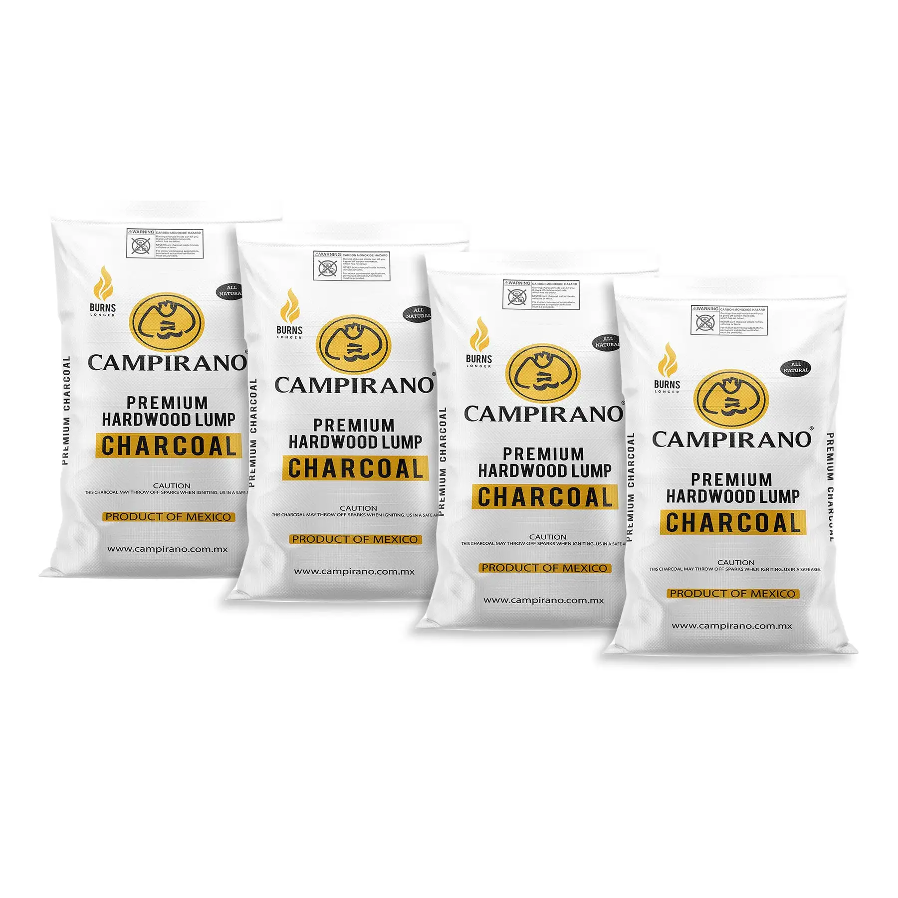 Campirano Premium Hardwood Black Lump Grill & Smoker Charcoal, 40lb Bag (4 Pack)