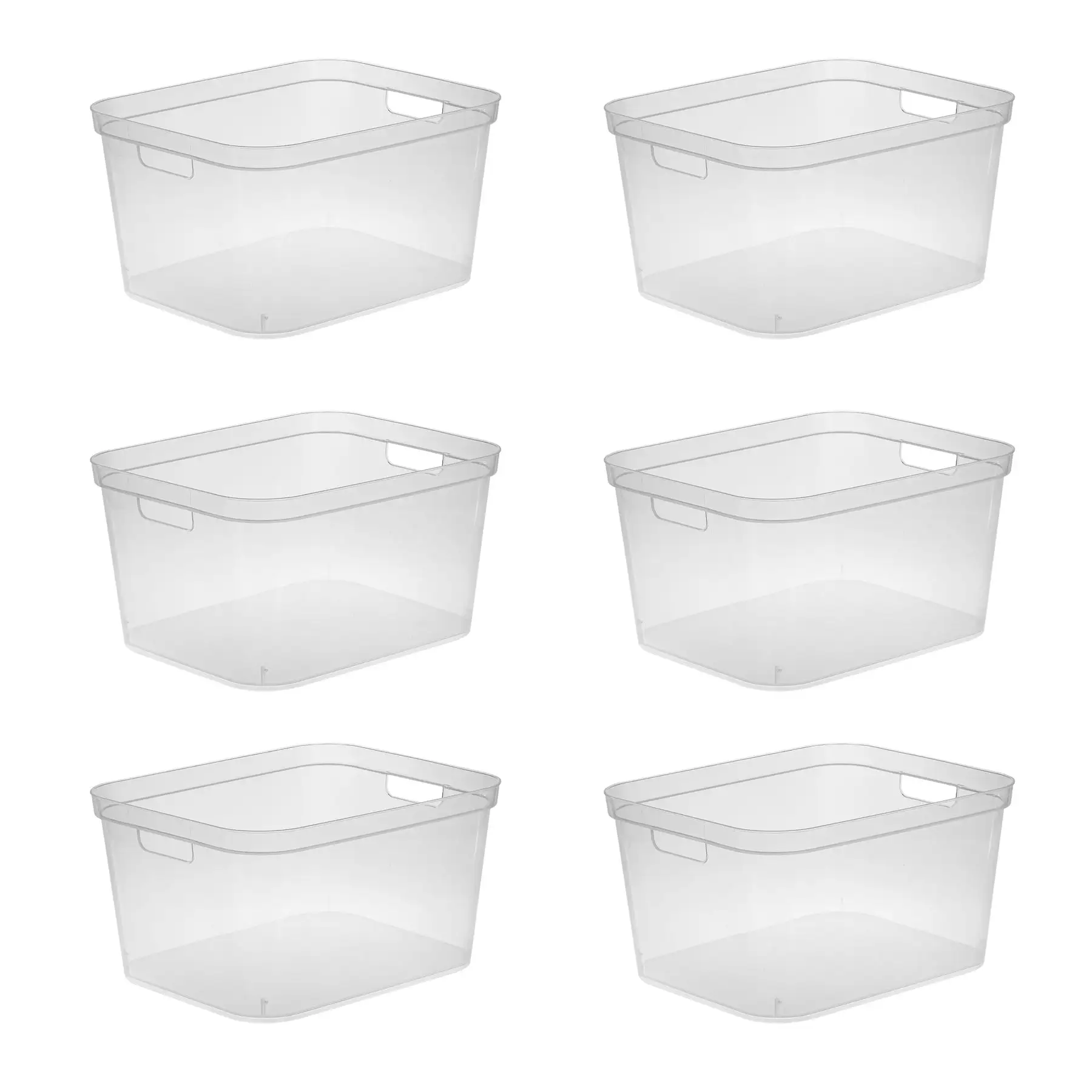 Sterilite 8.25x12.25x15 In Storage Bin w/ Carry Through Handles, Clear (6 Pack)