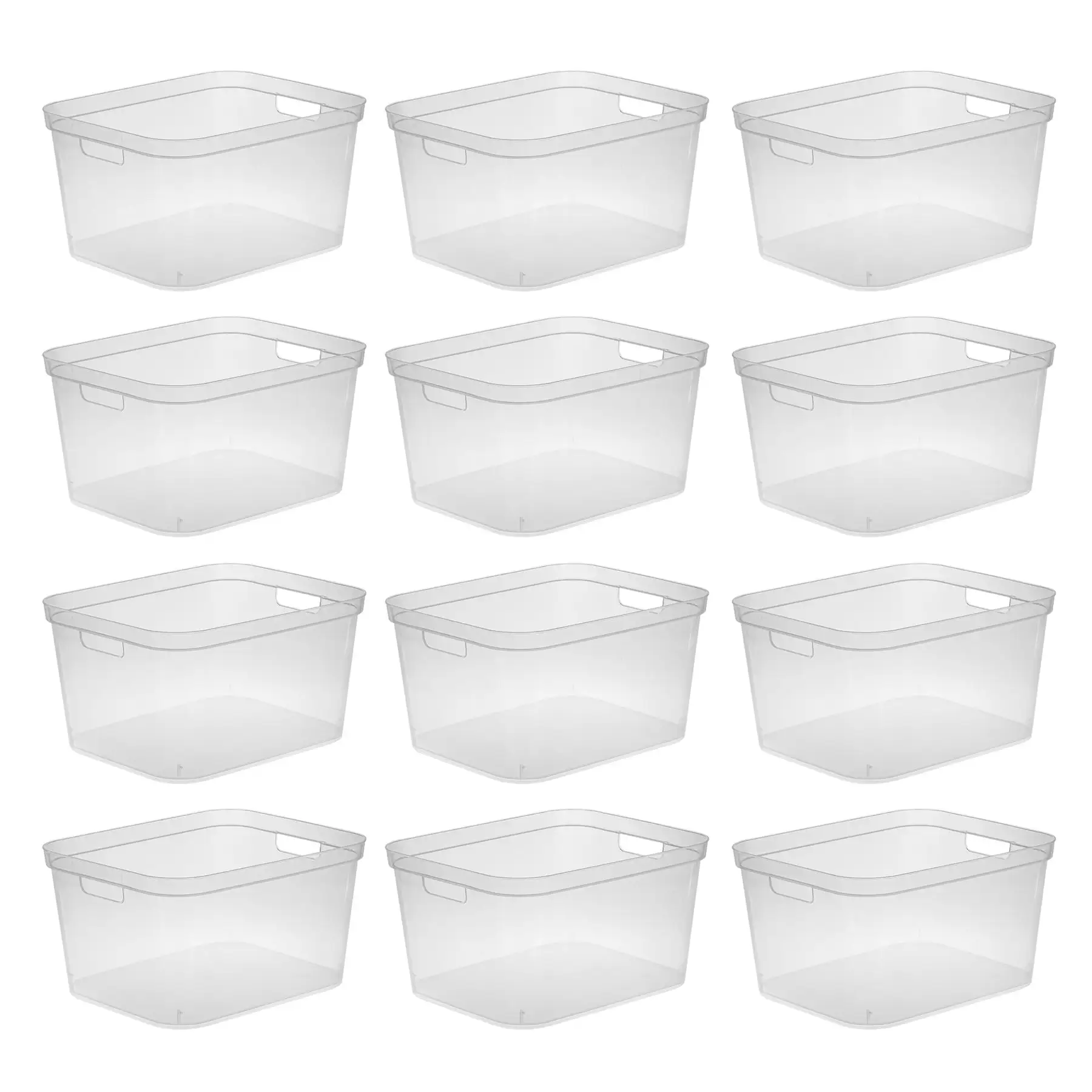 Sterilite 8.25x12.25x15 In Storage Bin w/ Carry Through Handles, Clear (12 Pack)