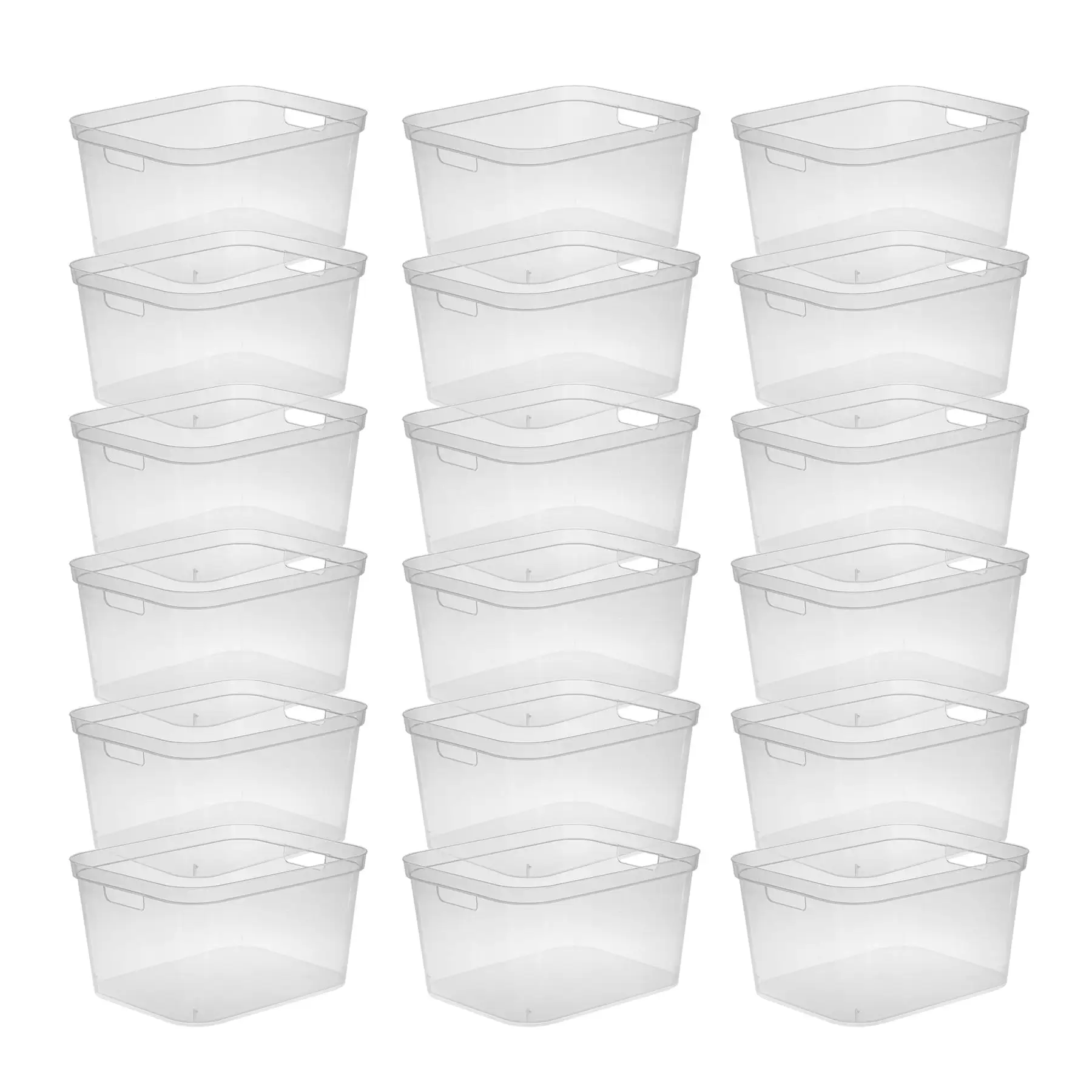 Sterilite 8.25x12.25x15 In Storage Bin w/ Carry Through Handles, Clear (18 Pack)