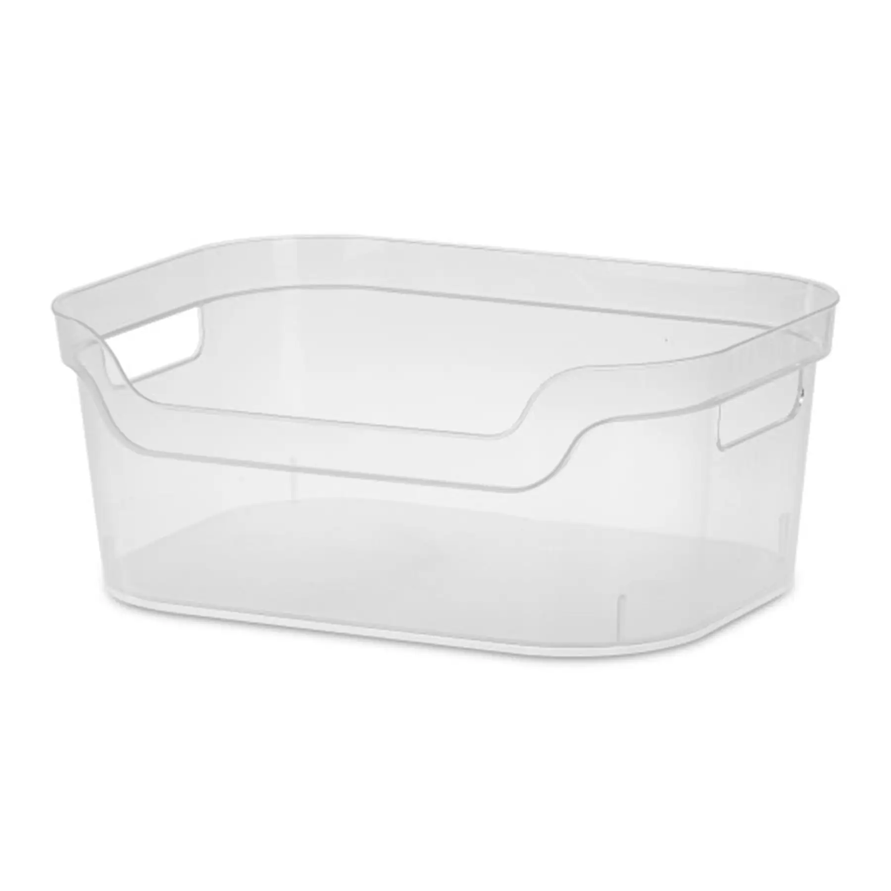 Sterilite 5.25 x 9.5 x 13 In Open Storage Bin with Carry Handles, 8 Pack, Clear