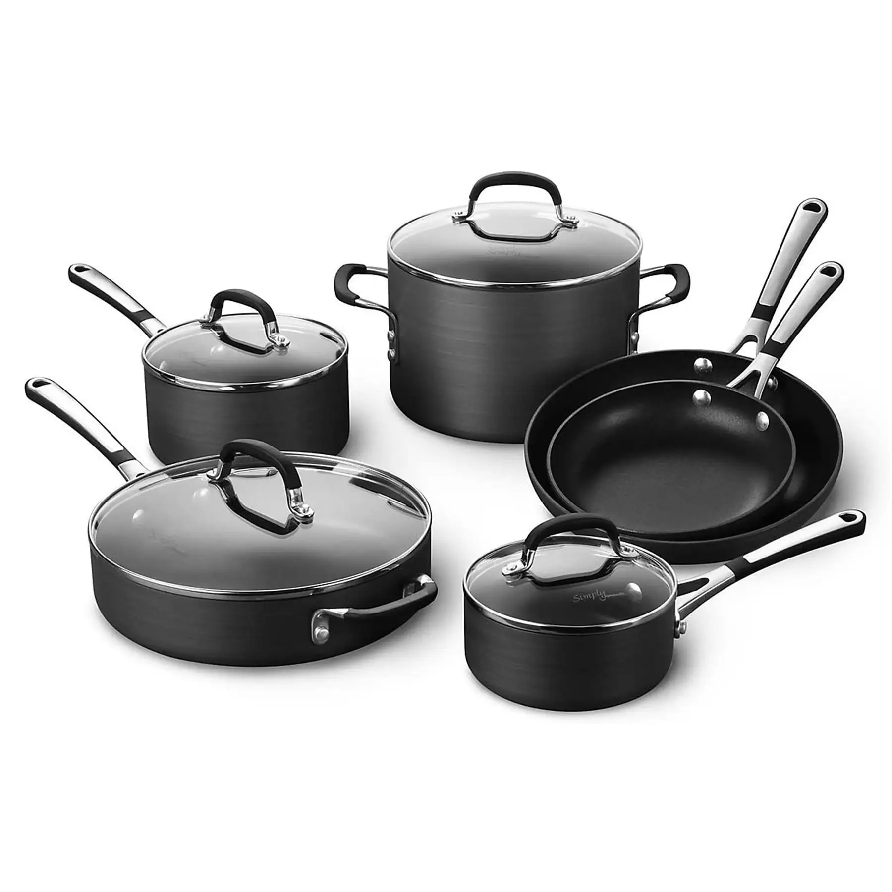 Calphalon 10Pc Nonstick Kitchen Cookware Set with Stay-Cool Handles ...