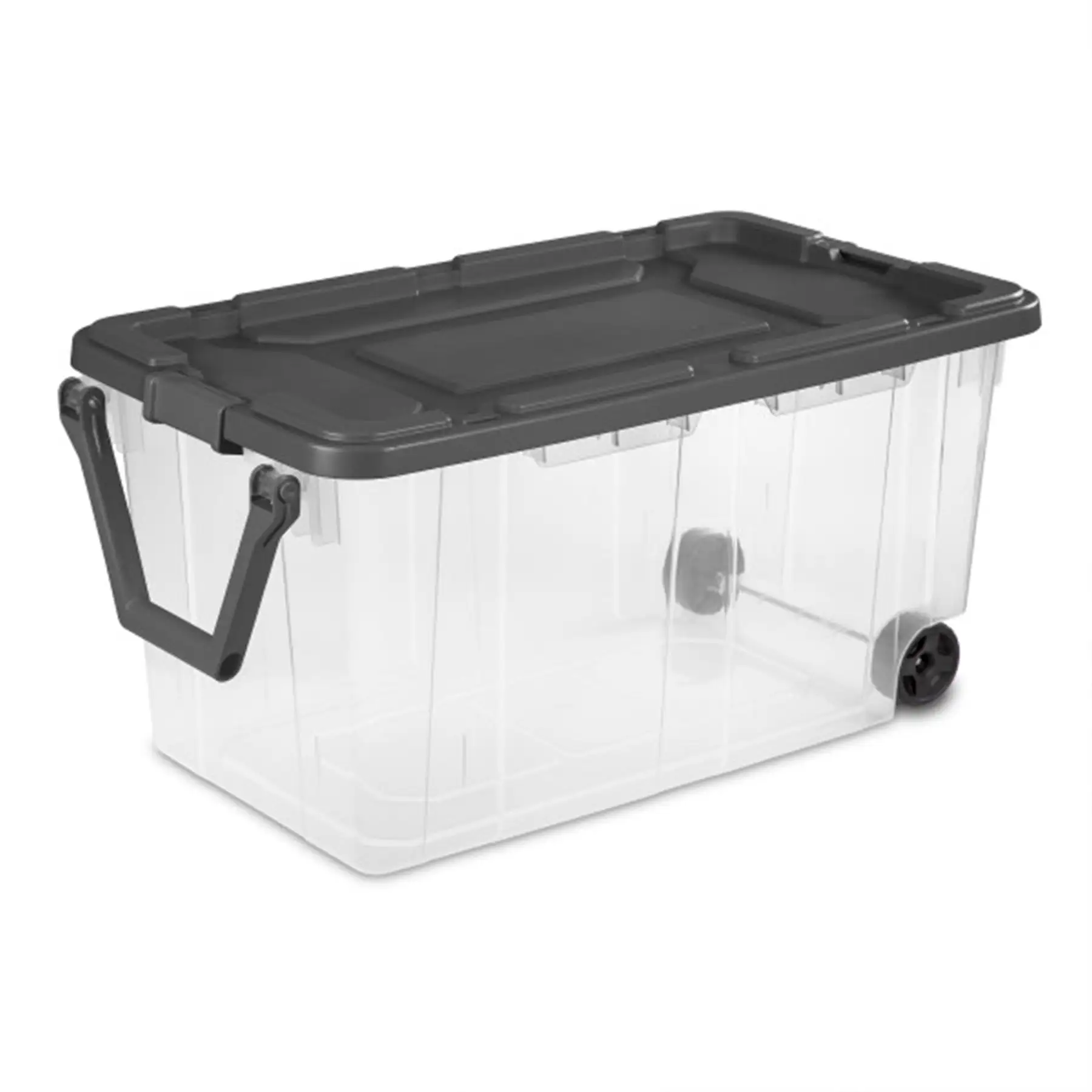 Sterilite 160 Qt Latching Stackable Wheeled Storage Box Container w/ Lid, 2 Pack