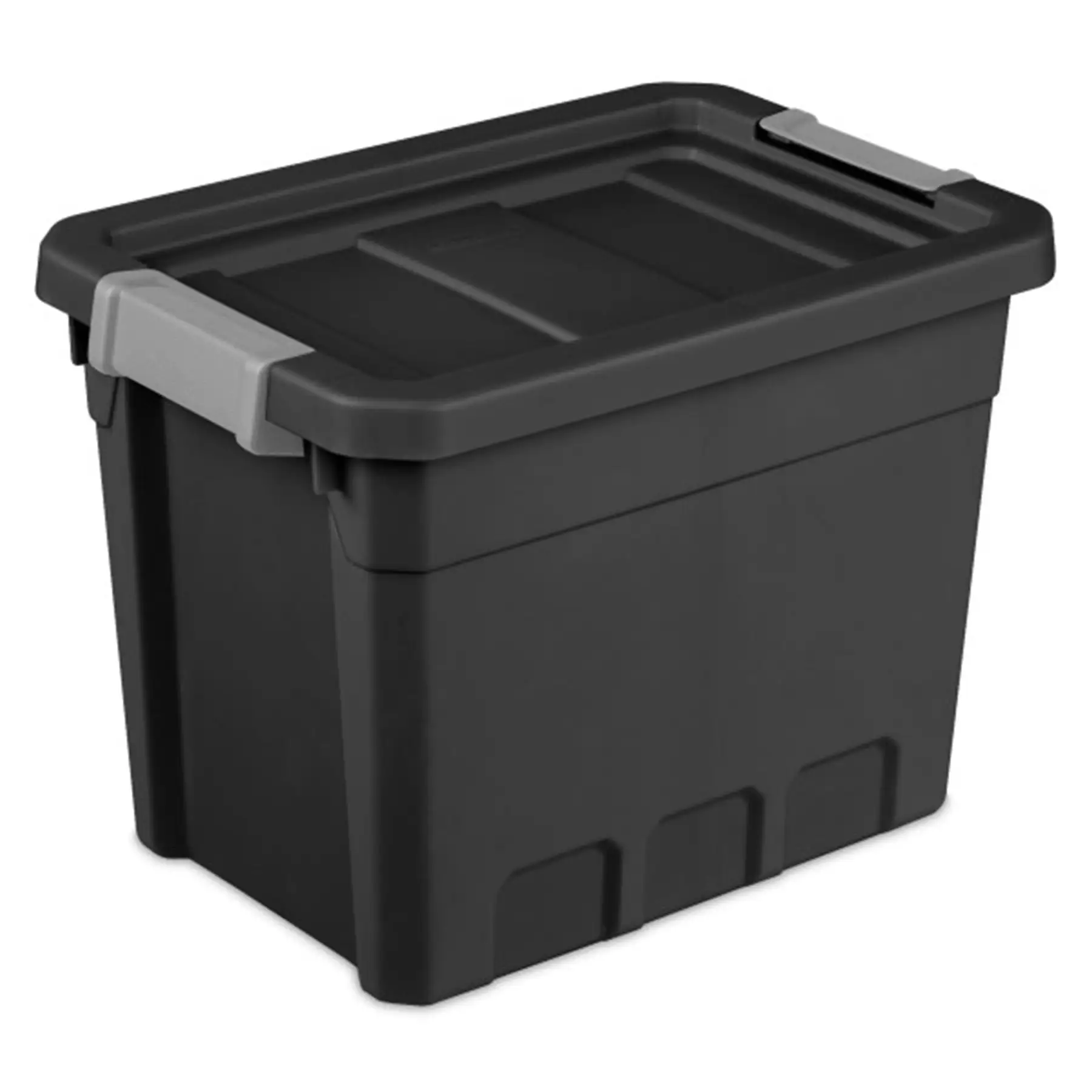 Sterilite 7.5 Gal Rugged Industrial Storage Totes w/ Latch Lids, Black (24 Pack)