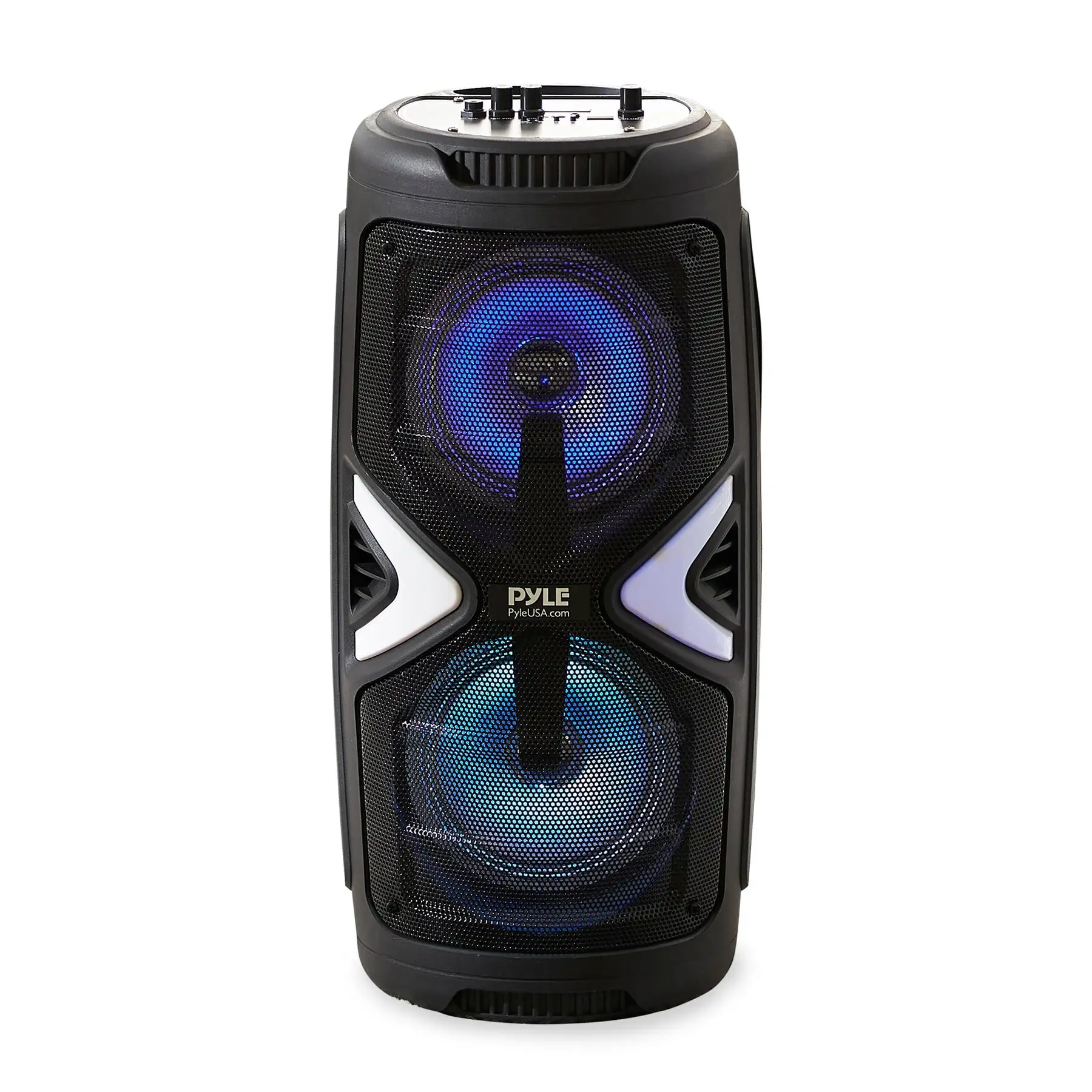 Pyle Portable Bluetooth Rechargeable Versatile Karaoke System w/ Wireless Mics