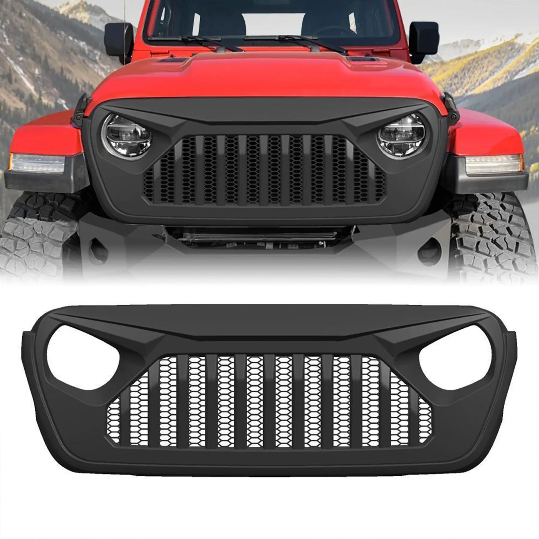 AMERICAN MODIFIED Vader Grille for 2018+ Jeep Wrangler JL & 2020+ Gladiator JT