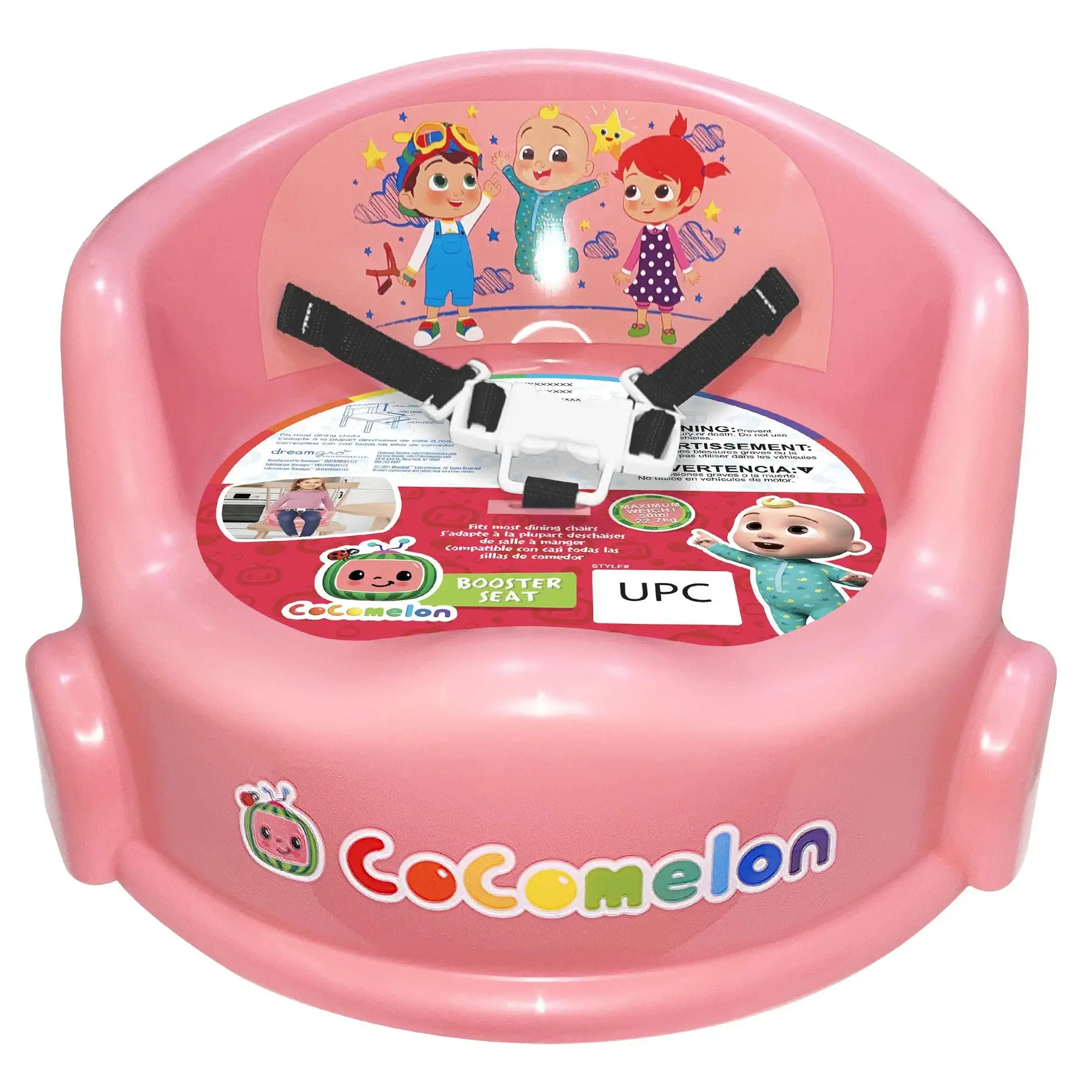 Cocomelon 15 Inch Family Secure Children's Table Chair and Floor Seat, Pink