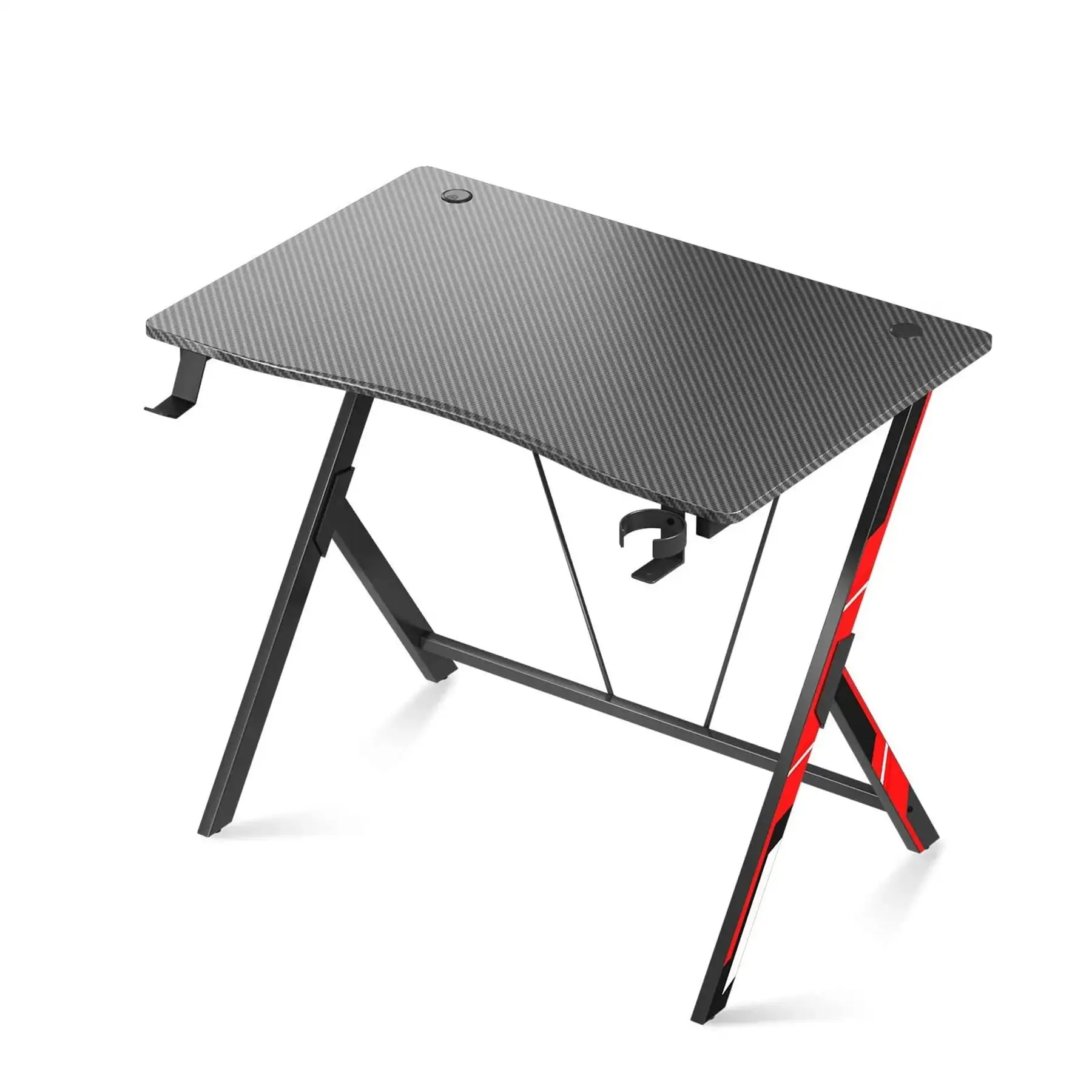 31 Inch Wide Space Saving Carbon Fiber Computer PC Gaming Desk, Black