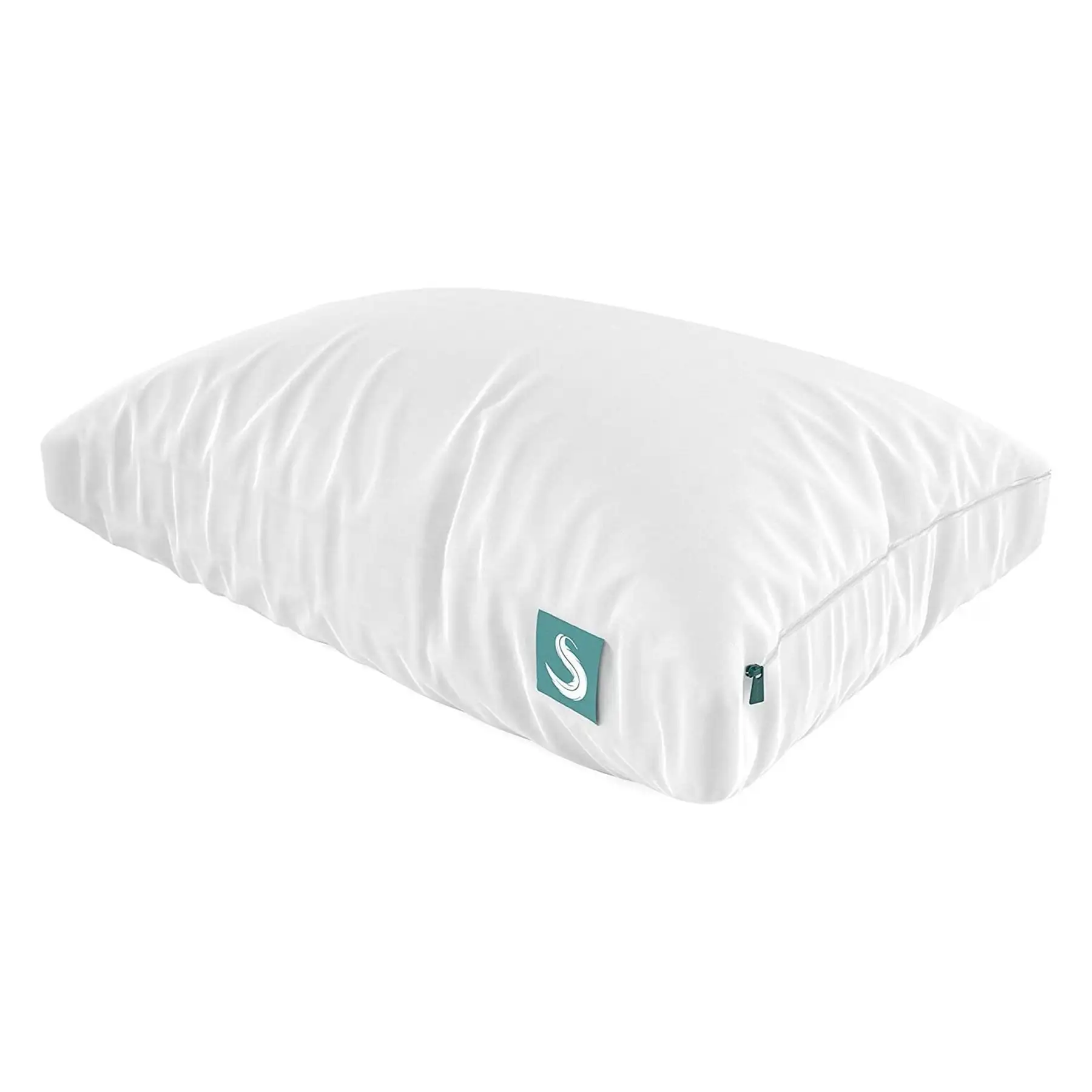 Sleepgram Bed Support Sleeping Pillow with Microfiber Cover, King Size, White