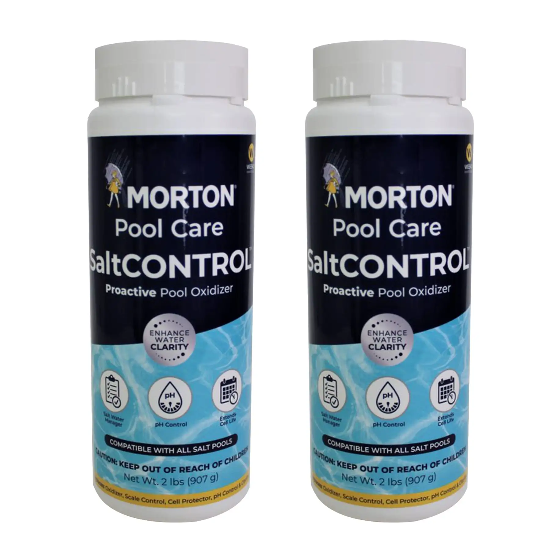 Morton Pool Care SaltCONTROL Proactive Saltwater Pool Oxidizer, 2 Pounds, 2 Pack