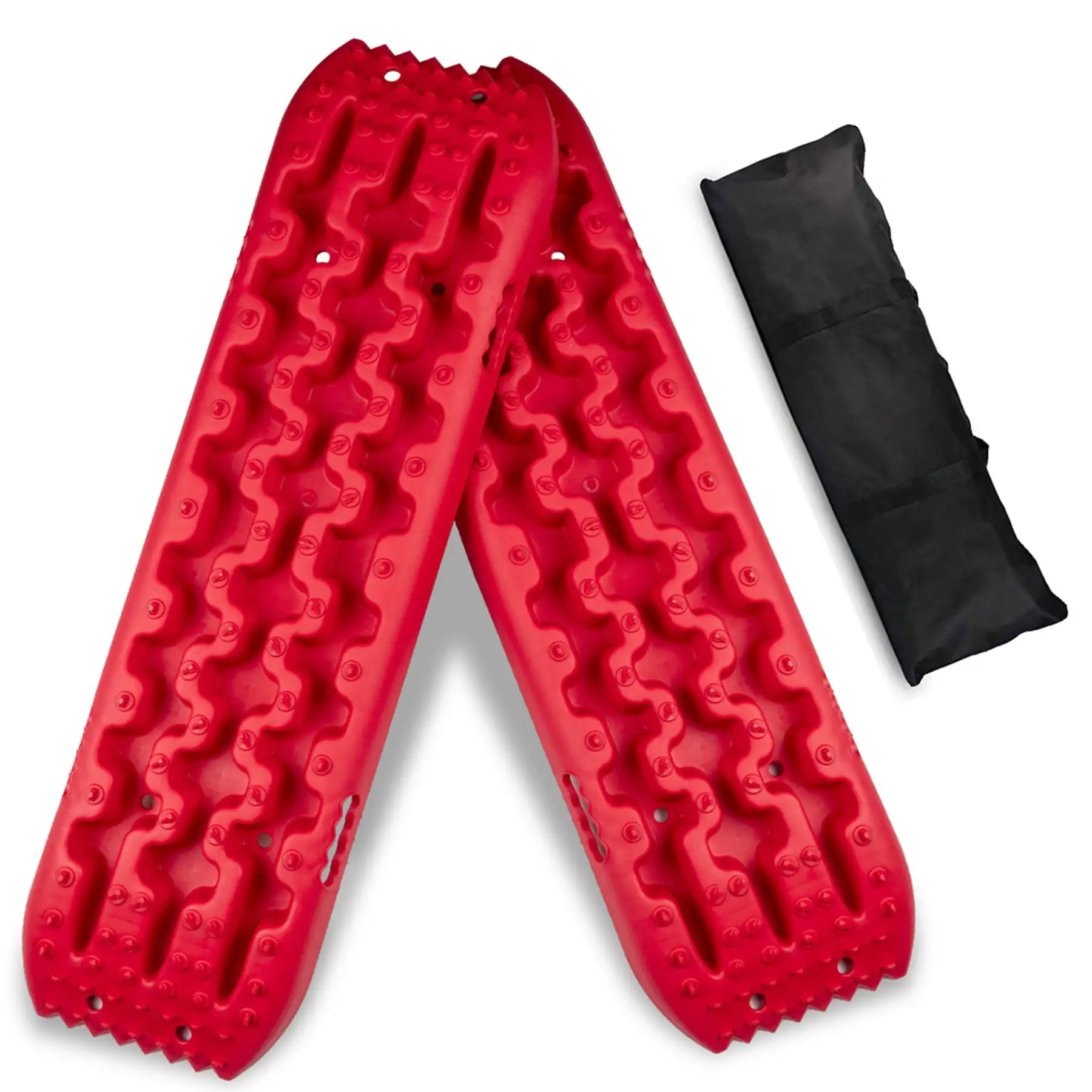 RUGCEL WINCH Quick Recovery Emergency 4 Wheel Drive Tire Traction Board Mats,Red