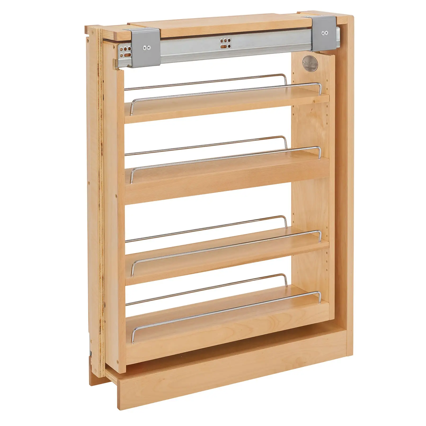 Rev-A-Shelf 6" Pull Out Cabinet Organizer for Base Filler, Maple, 432-BFSC-6C