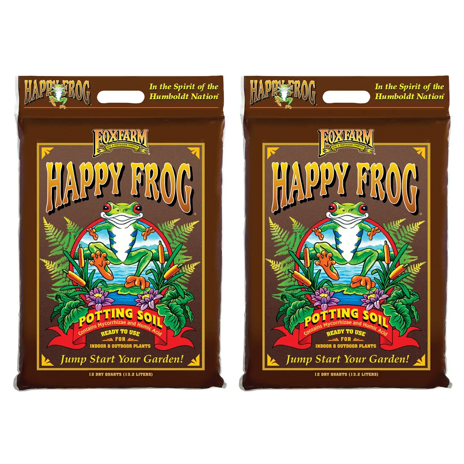 FoxFarm Happy Frog Nutrient Rapid Growth Garden Potting Soil, 12 quart (2 Pack)