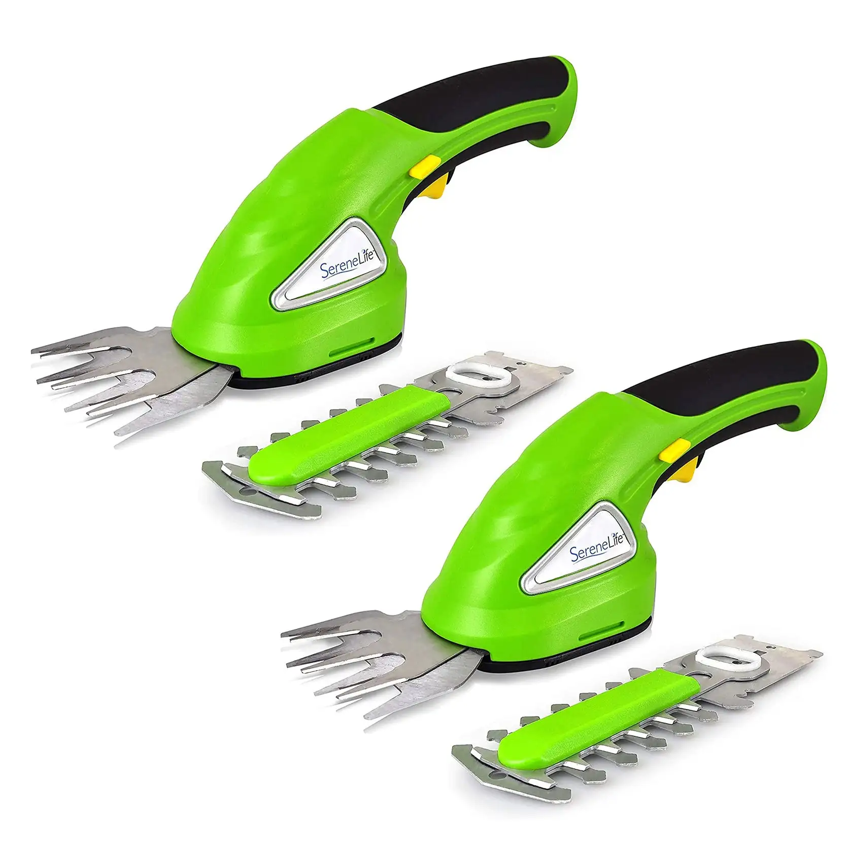 SereneLife Rechargeable Electric Cordless Grass Clipper & Hedge Trimmer (2 Pack)