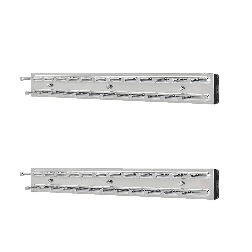 Rev-A-Shelf TRC-14CR 14-Inch Side Mount Extending Tie Rack, Chrome (2 Pack)