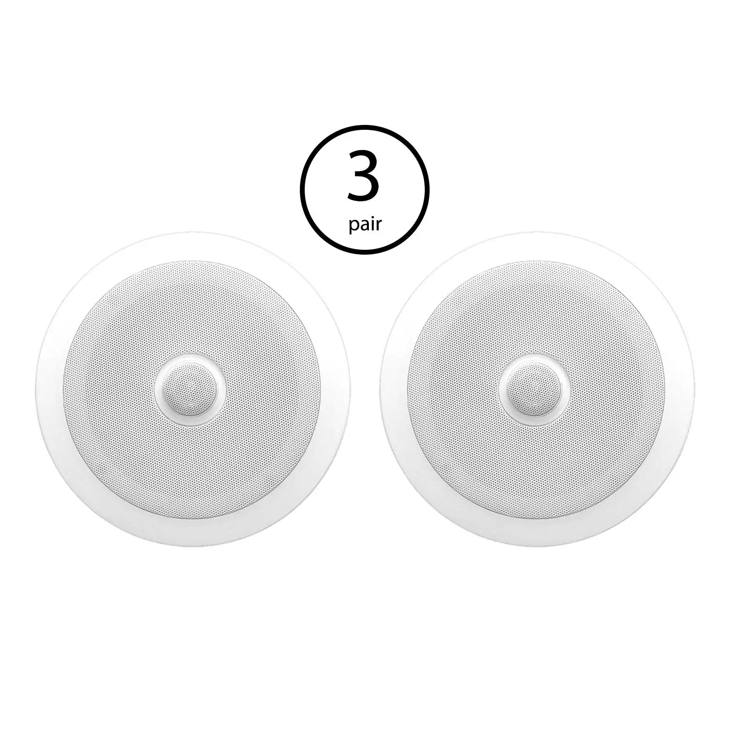 Pyle PDIC60 6.5 Inch 250 Watt 2 Way In Wall/Ceiling Home Speaker System (3 Pair)