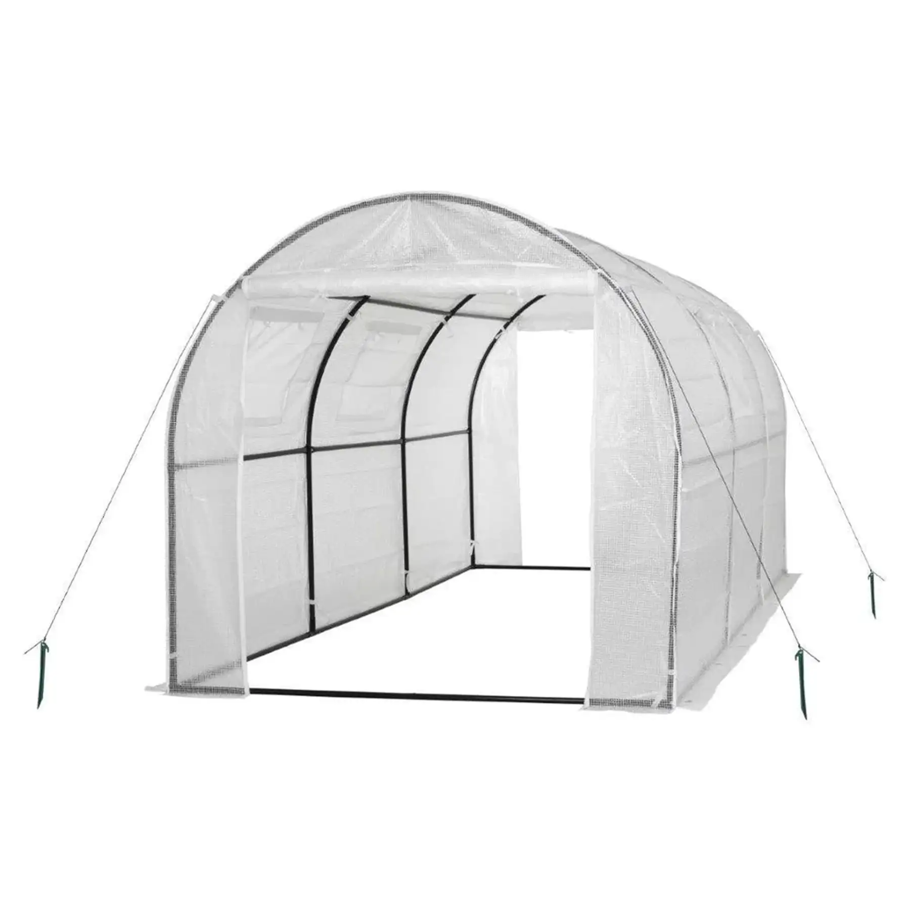 Upper Bounce Ogrow 2 Door Walk In Greenhouse with Ventilation Windows, White