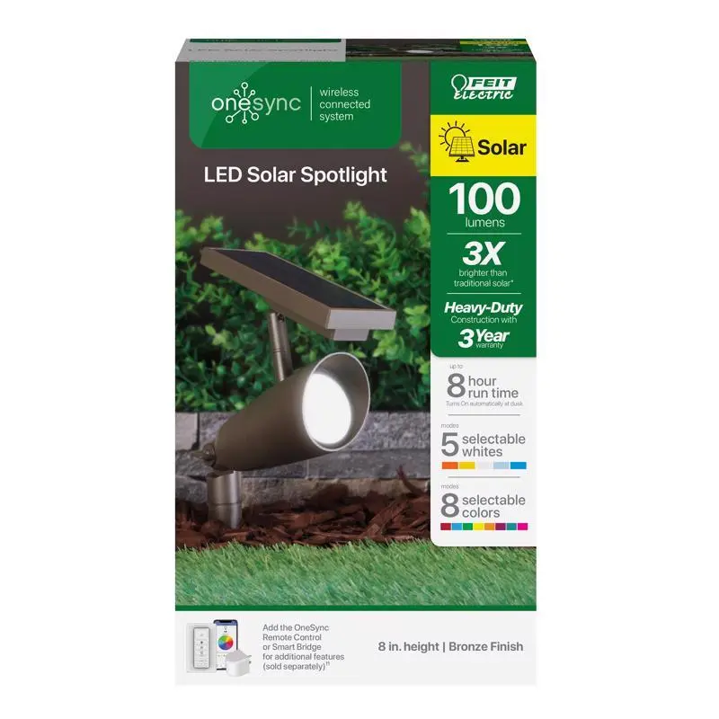 Feit Electric SPOTSYNCSOLBZRP OneSync LED Solar Spotlight