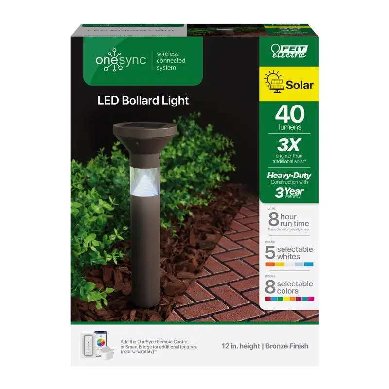 Feit Electric BOLLRDSYNCSOLBZ OneSync LED Bollard Light