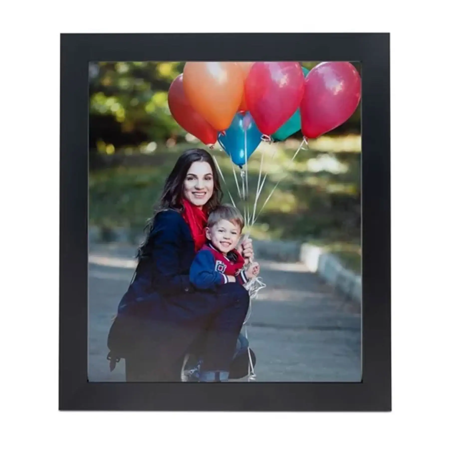 19x27 In Solid Wood Wall Hanging Picture Frame w/ Plexi Glass, Black