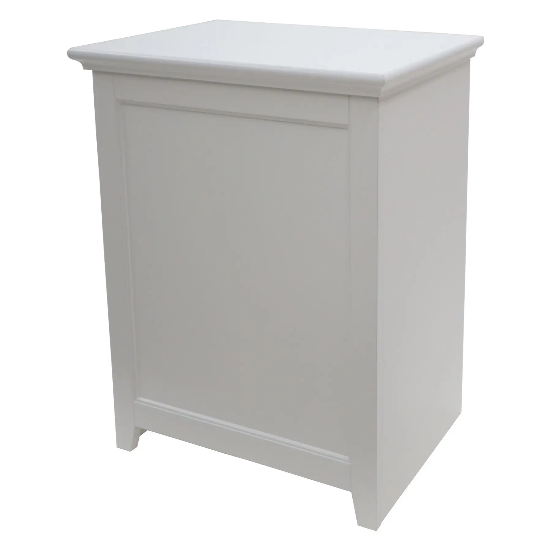 Redmon 11.25 x 18 x 23.25 In Contemporary Shaker Style Hamper, Semi Gloss White