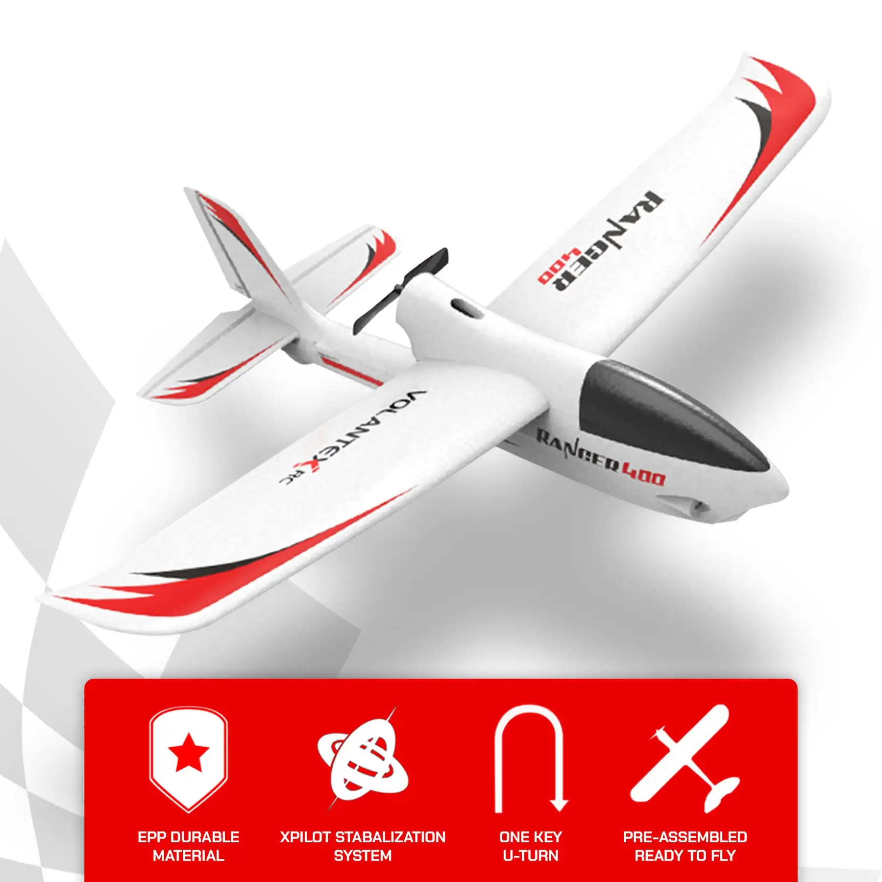 VOLANTEXRC Ranger 400 One Key Turn Remote Control Airplane w/ Xpilot Stabilizer - Image 2