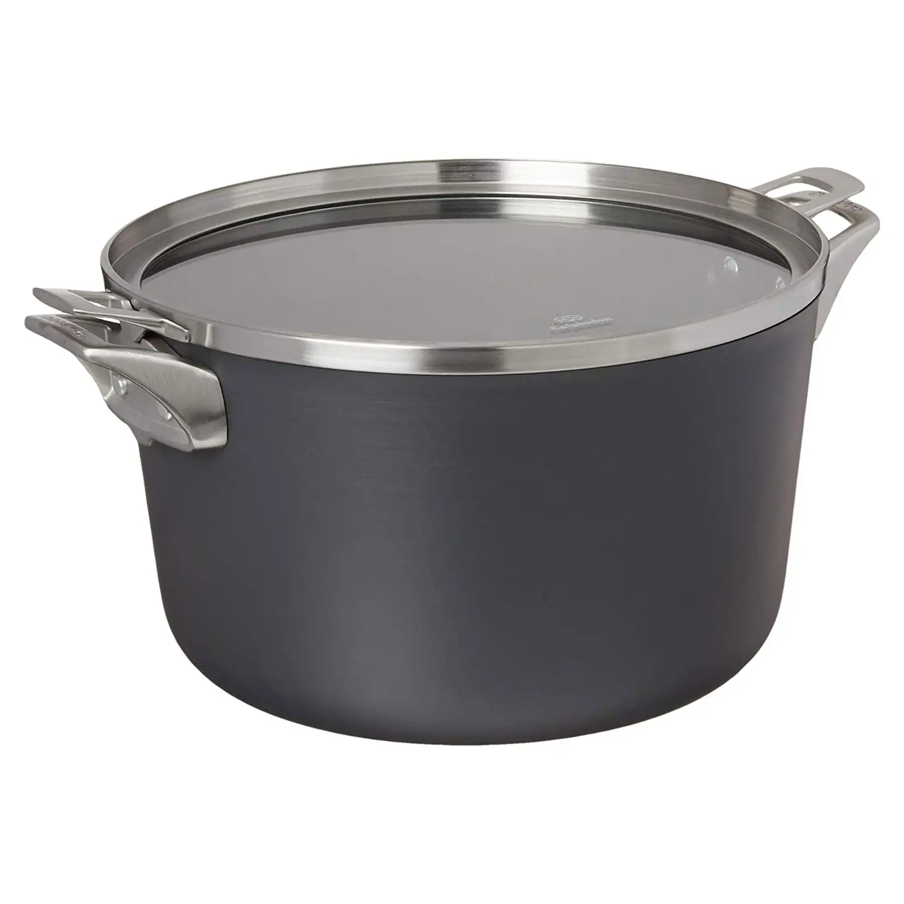 Calphalon Premier Hard Anodized Nonstick 12 Quart Stock Pot w/ Glass Lid, Black