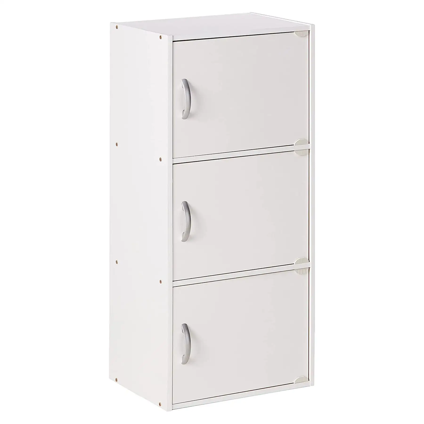 3 Door Enclosed Multipurpose Storage Cabinet for Home and Office, White