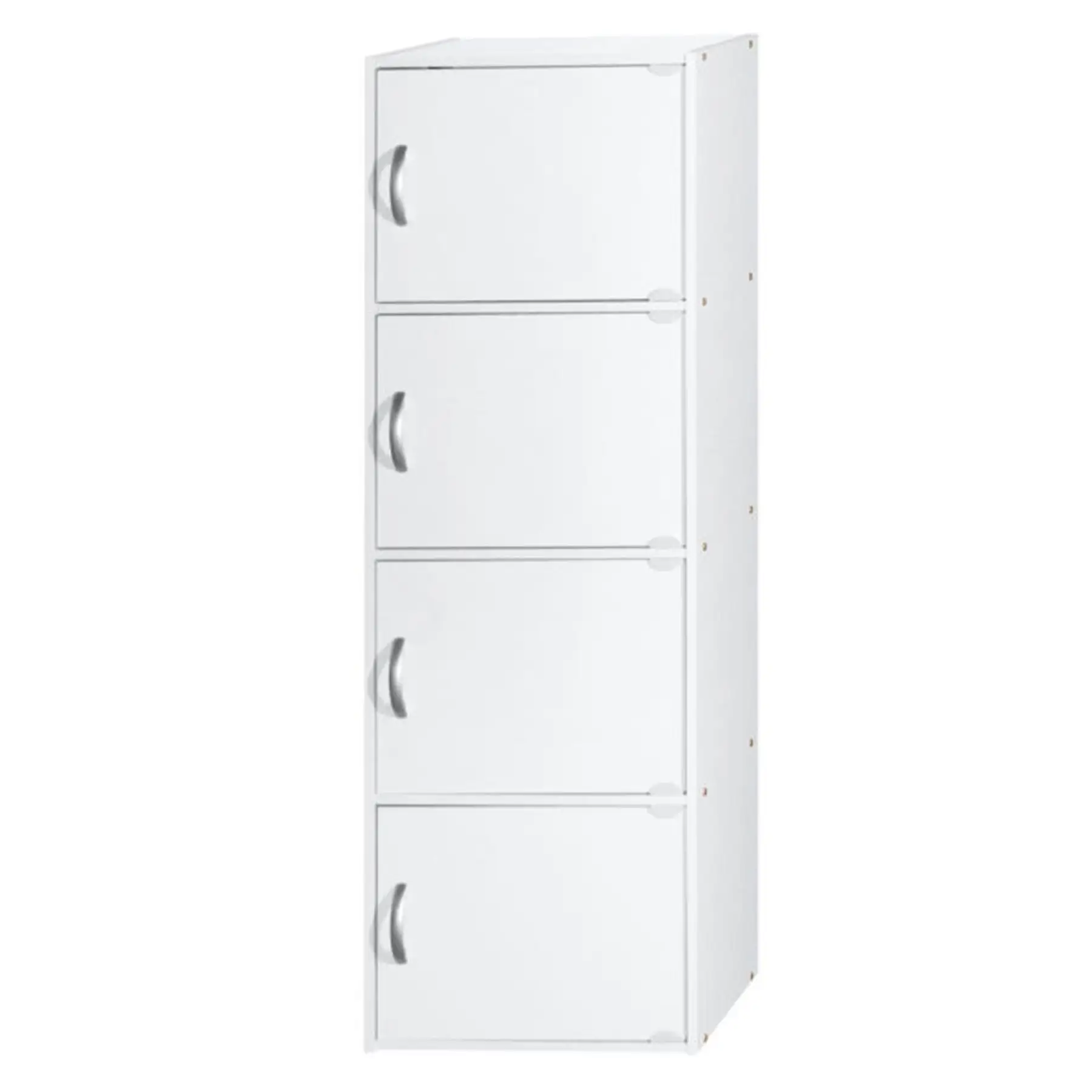 Hodedah 4 Door Enclosed Multipurpose Storage Cabinet for Home or Office, White