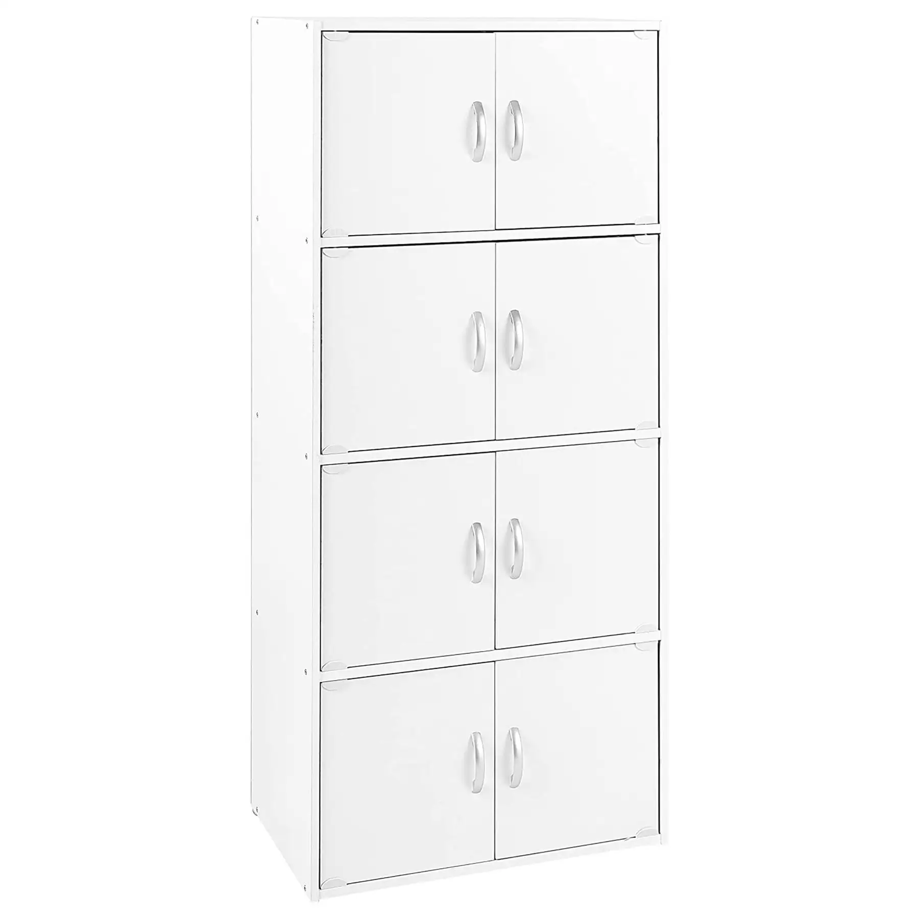 Hodedah 8 Door Enclosed Multipurpose Storage Cabinet for Home and Office, White