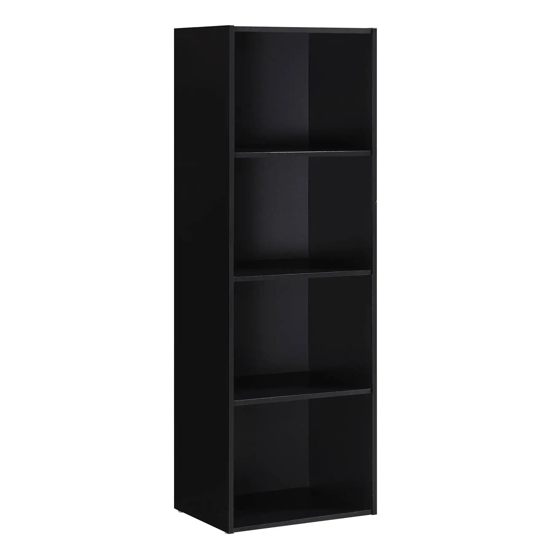 Hodedah 12 x 16 x 47 Inch 4 Shelf Bookcase and Office Organizer, Black Finish