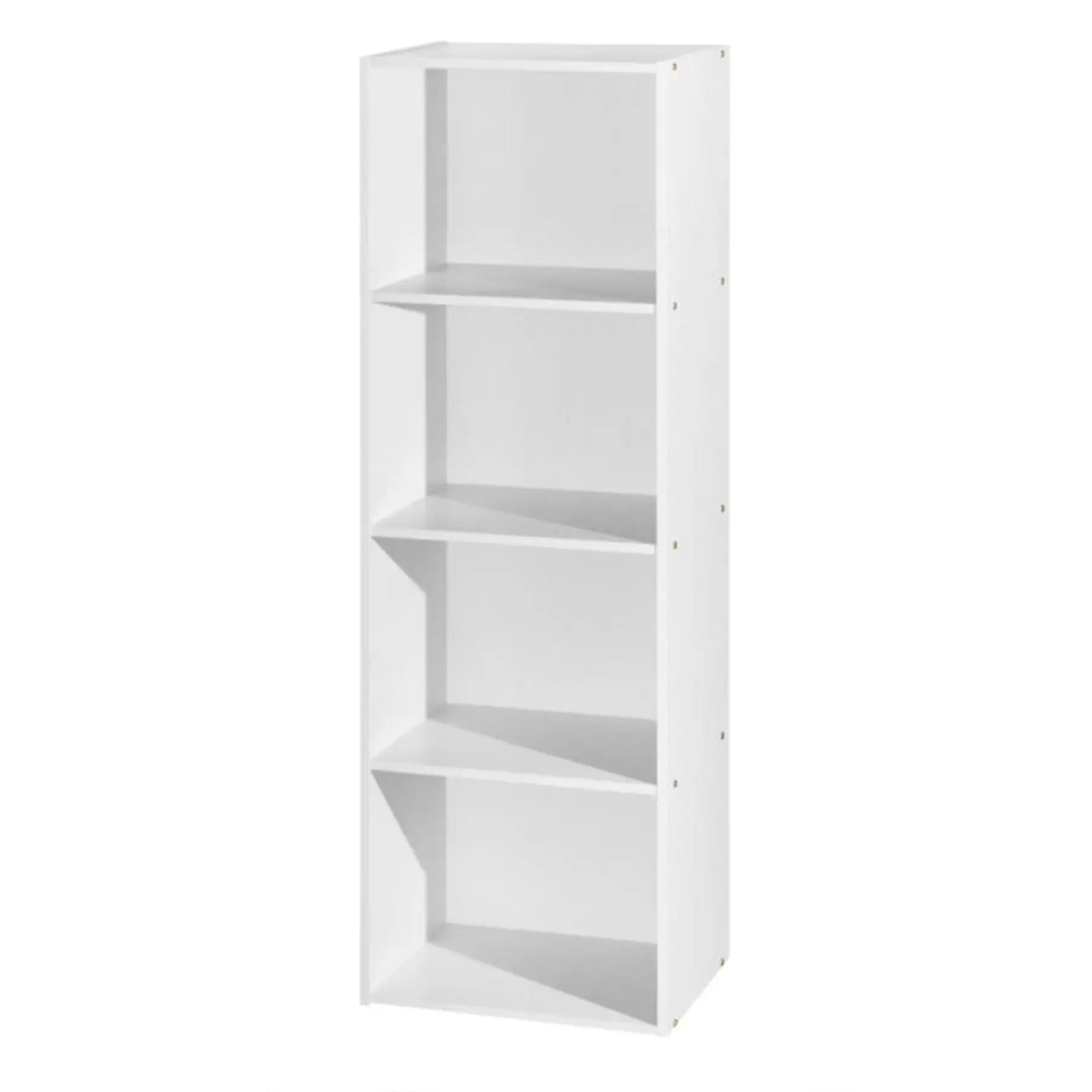 Hodedah 12 x 16 x 47 Inch 4 Shelf Bookcase and Office Organizer, White Finish