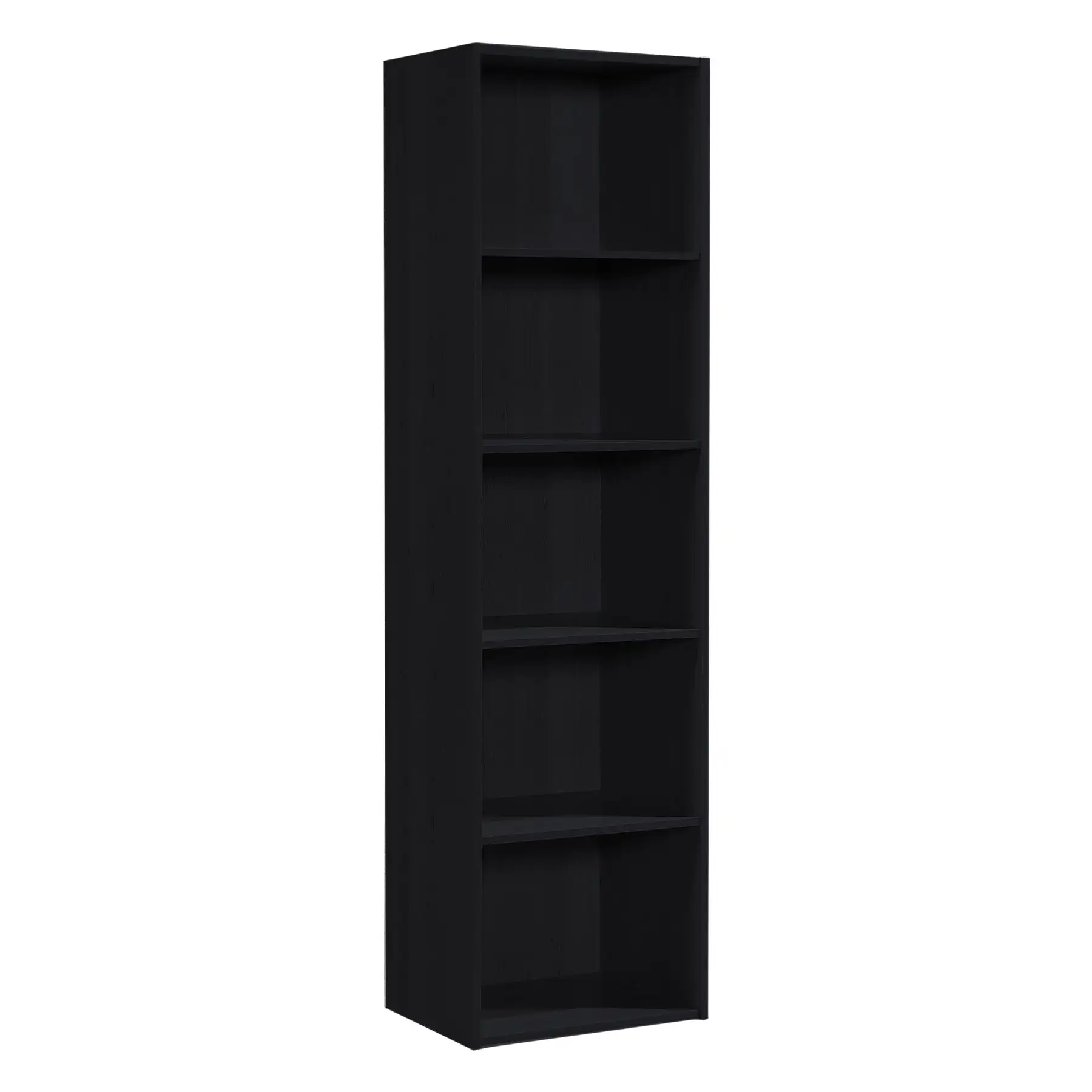 Hodedah 12 x 16 x 60 Inch 5 Shelf Bookcase and Office Organizer, Black Finish