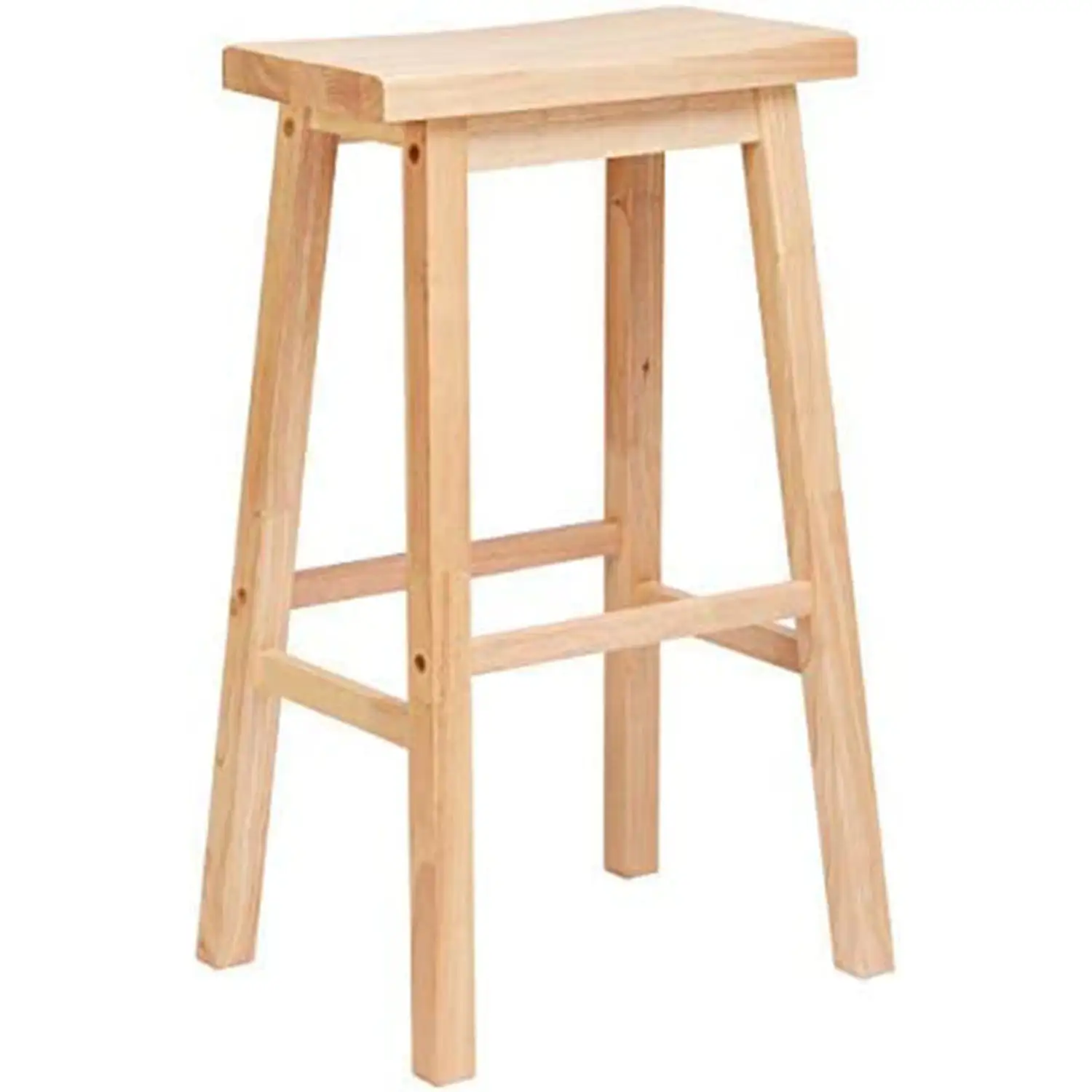 PJ Wood Classic Saddle-Seat 29 Inch Tall Kitchen Counter Stools, Natural