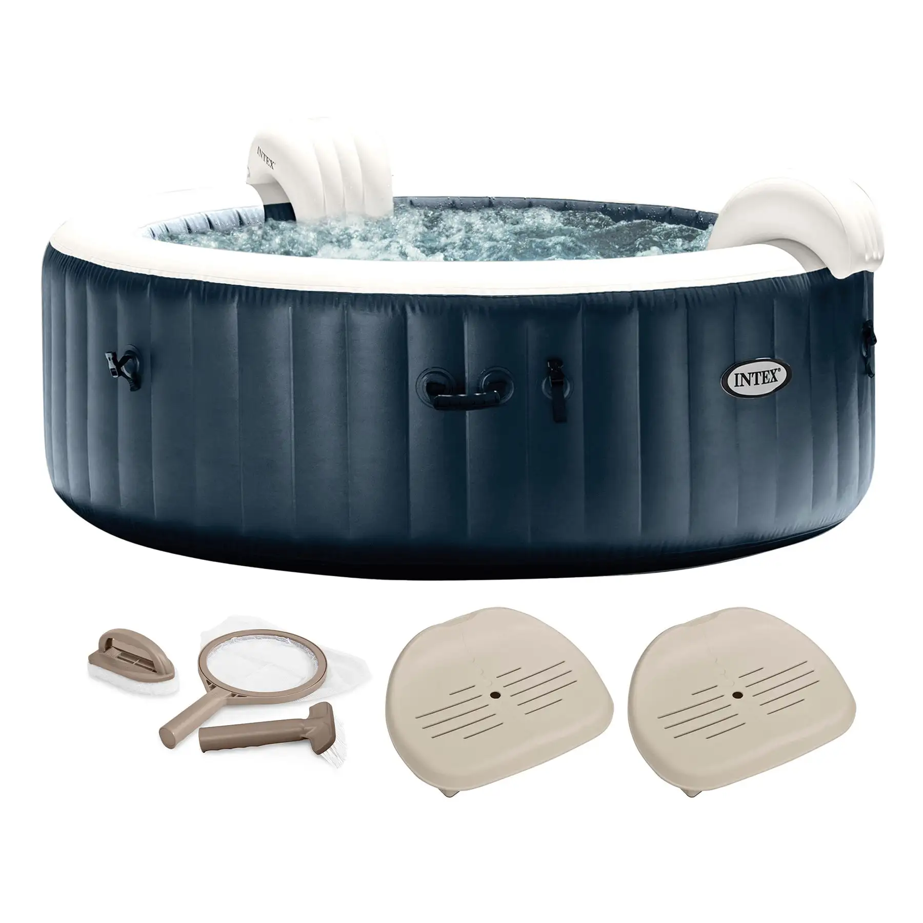 Intex PureSpa Plus Portable Inflatable Hot Tub with Accessory Kit & 2 Seat Spas